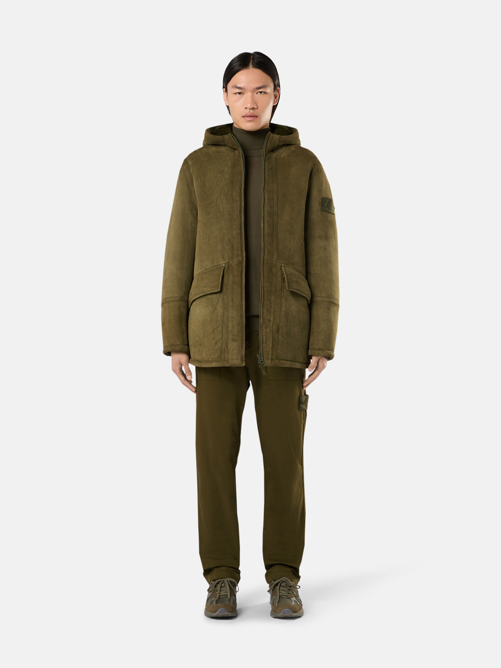 Stone island fur coat online