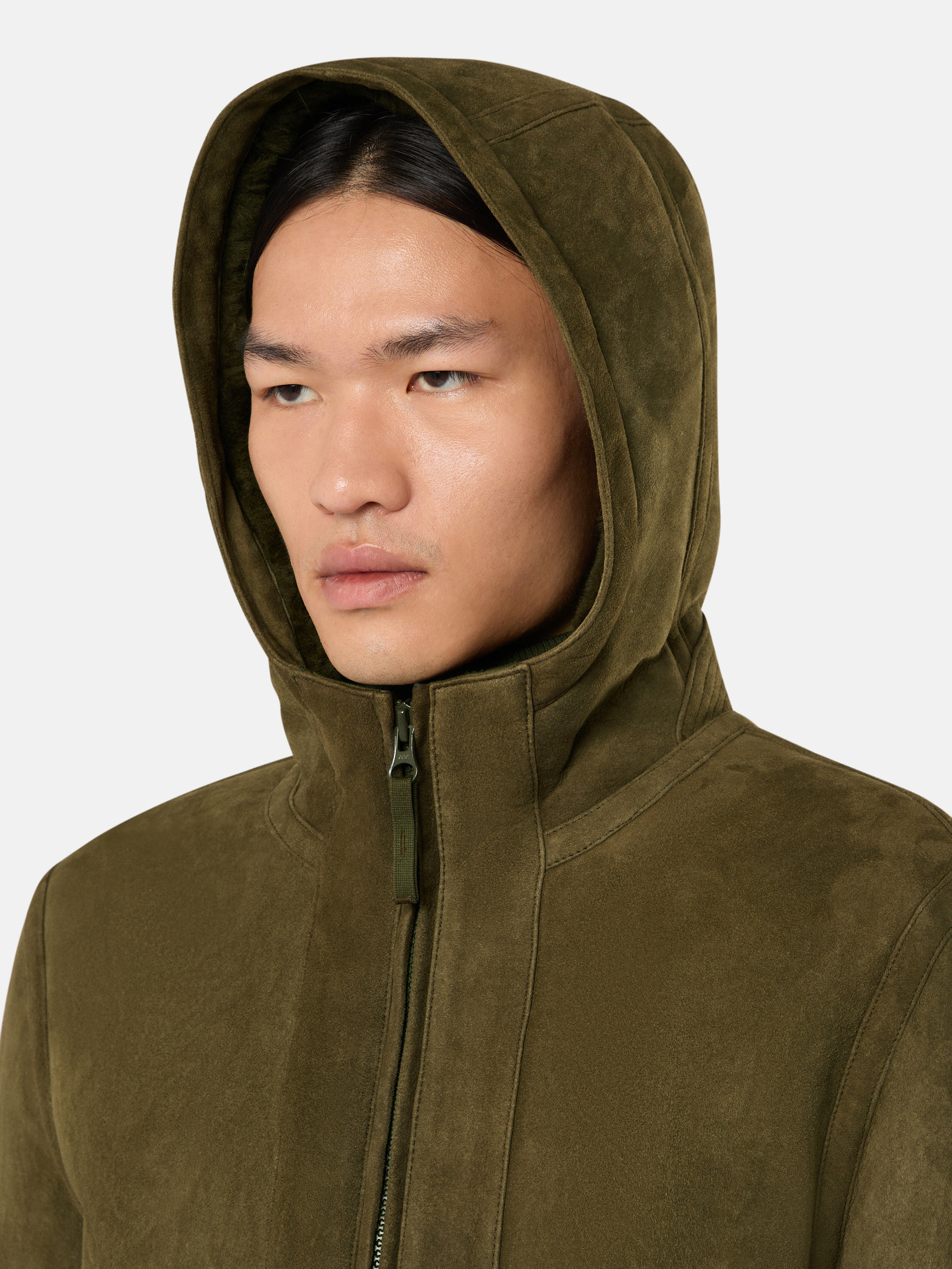 Military Green 002F9 SUEDE SHEEPSKIN_STONE ISLAND GHOST Military Green 002F9 SUEDE SHEEPSKIN_STONE ISLAND GHOST