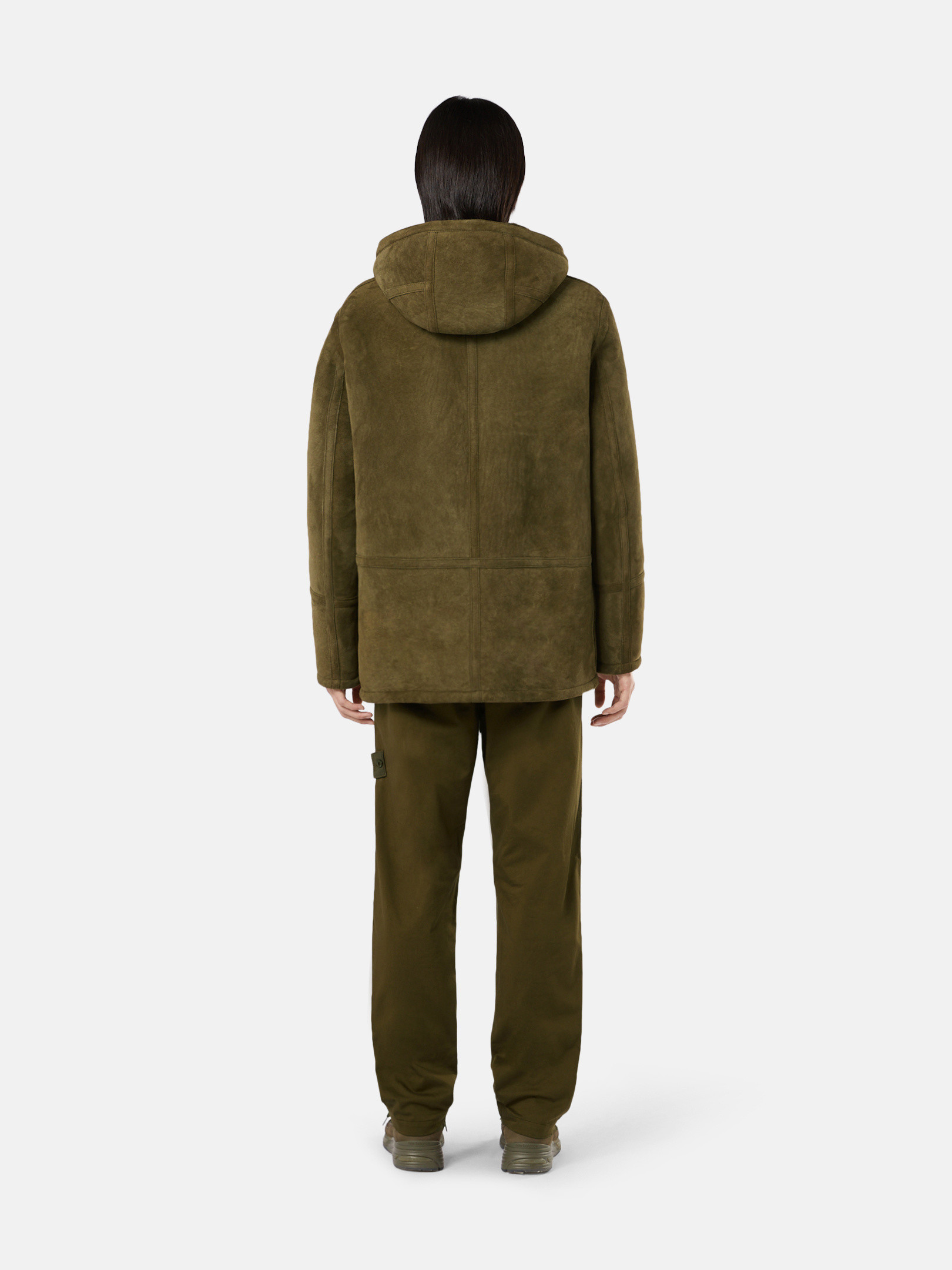 Military Green 002F9 SUEDE SHEEPSKIN_STONE ISLAND GHOST