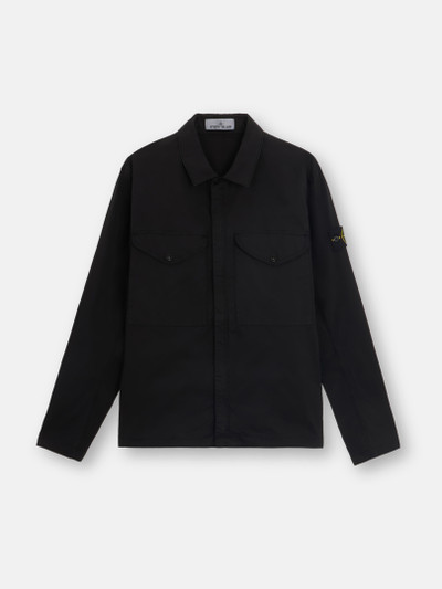 Black 10210 SUPIMA COTTON TWILL STRETCH TC Overshirt with Zip Fastening Stone Island GB