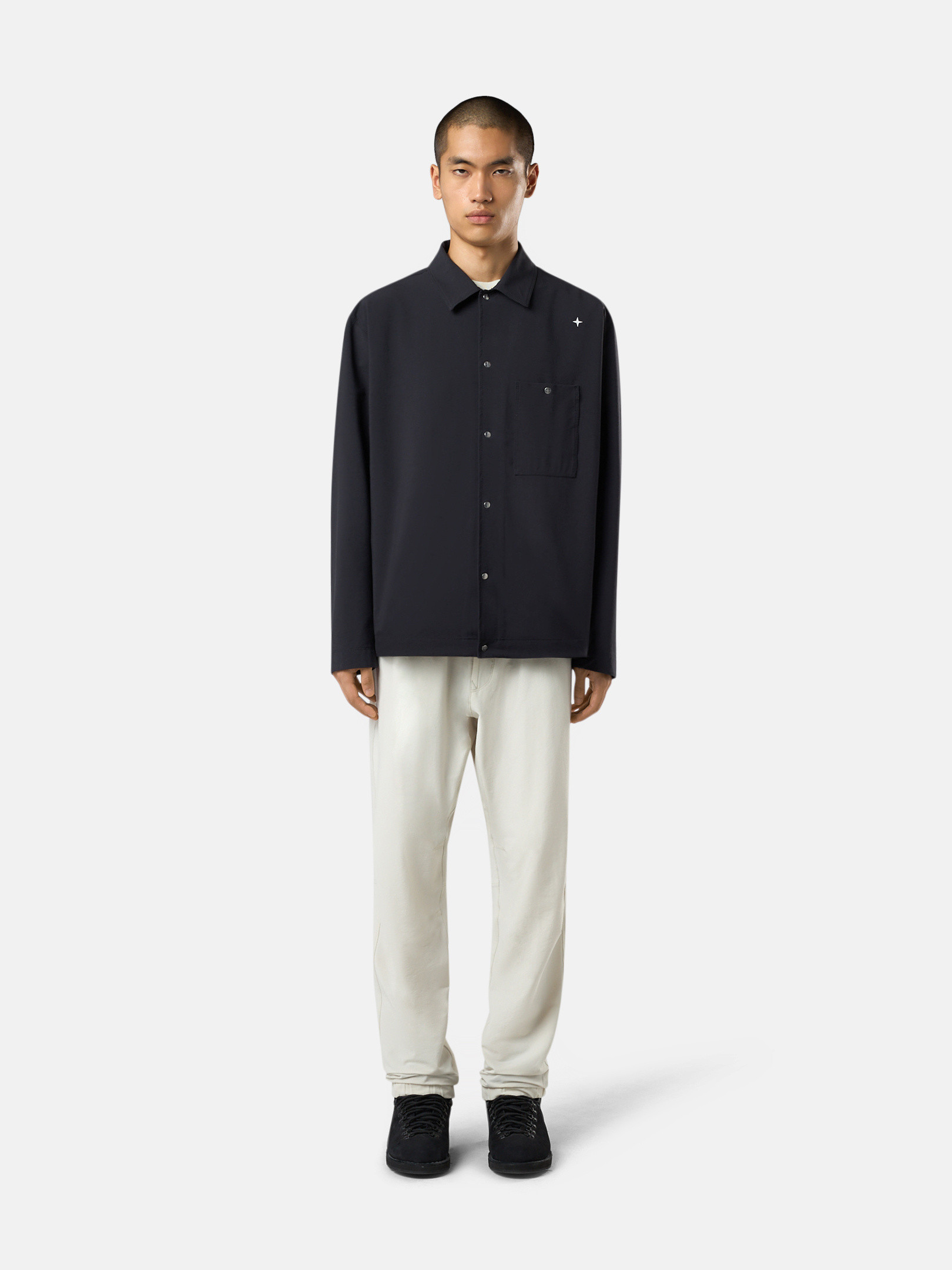 マリンブルー 105G6 BI-STRETCH WOOL NYLON OXFORD_STONE ISLAND