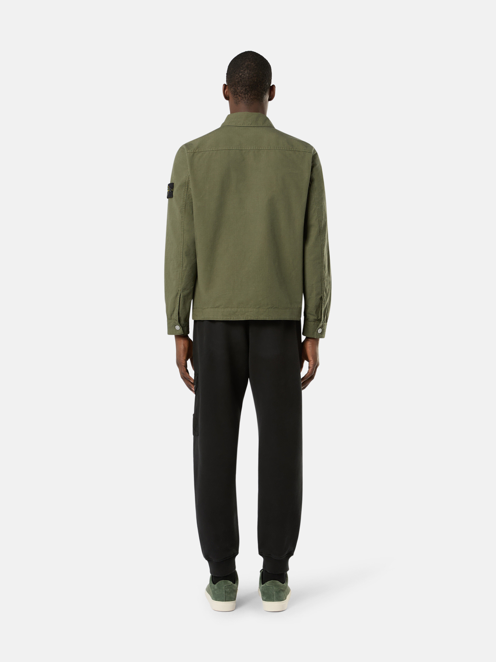 Musk Green 11412 COTTON RIPSTOP Overshirt with Button Fastening 