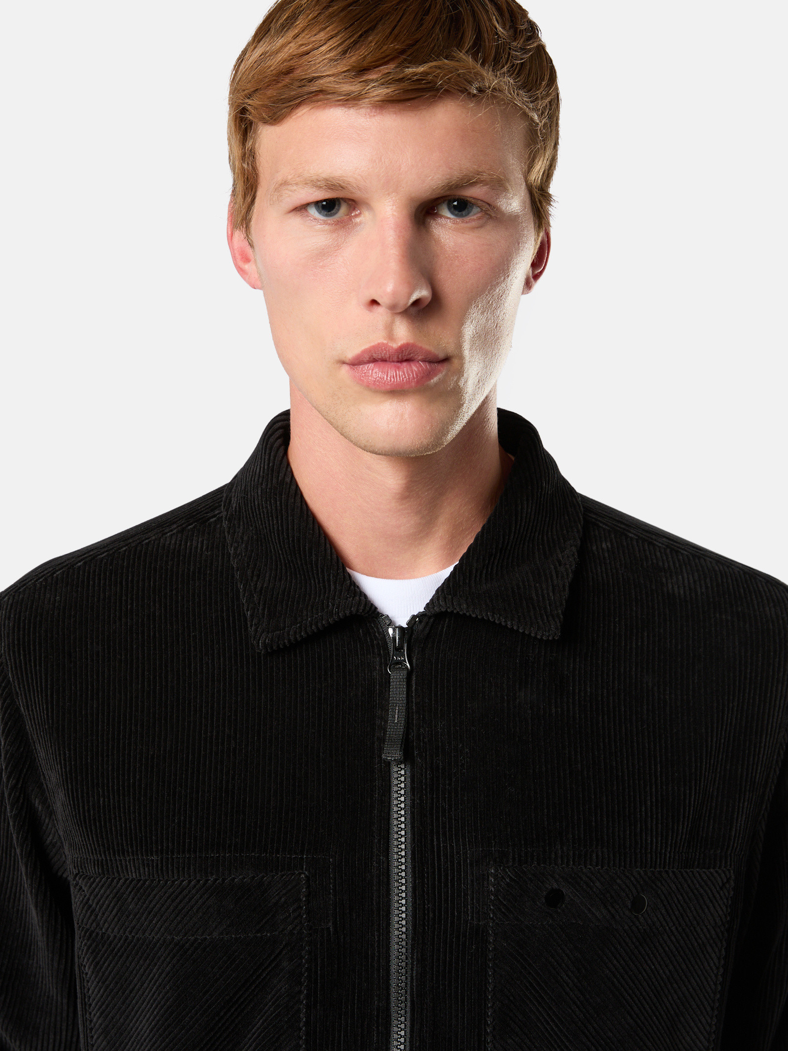 Black 11604 ORGANIC COTTON CORDUROY 800 Overshirt with Zipper Fastening | Stone  Island US