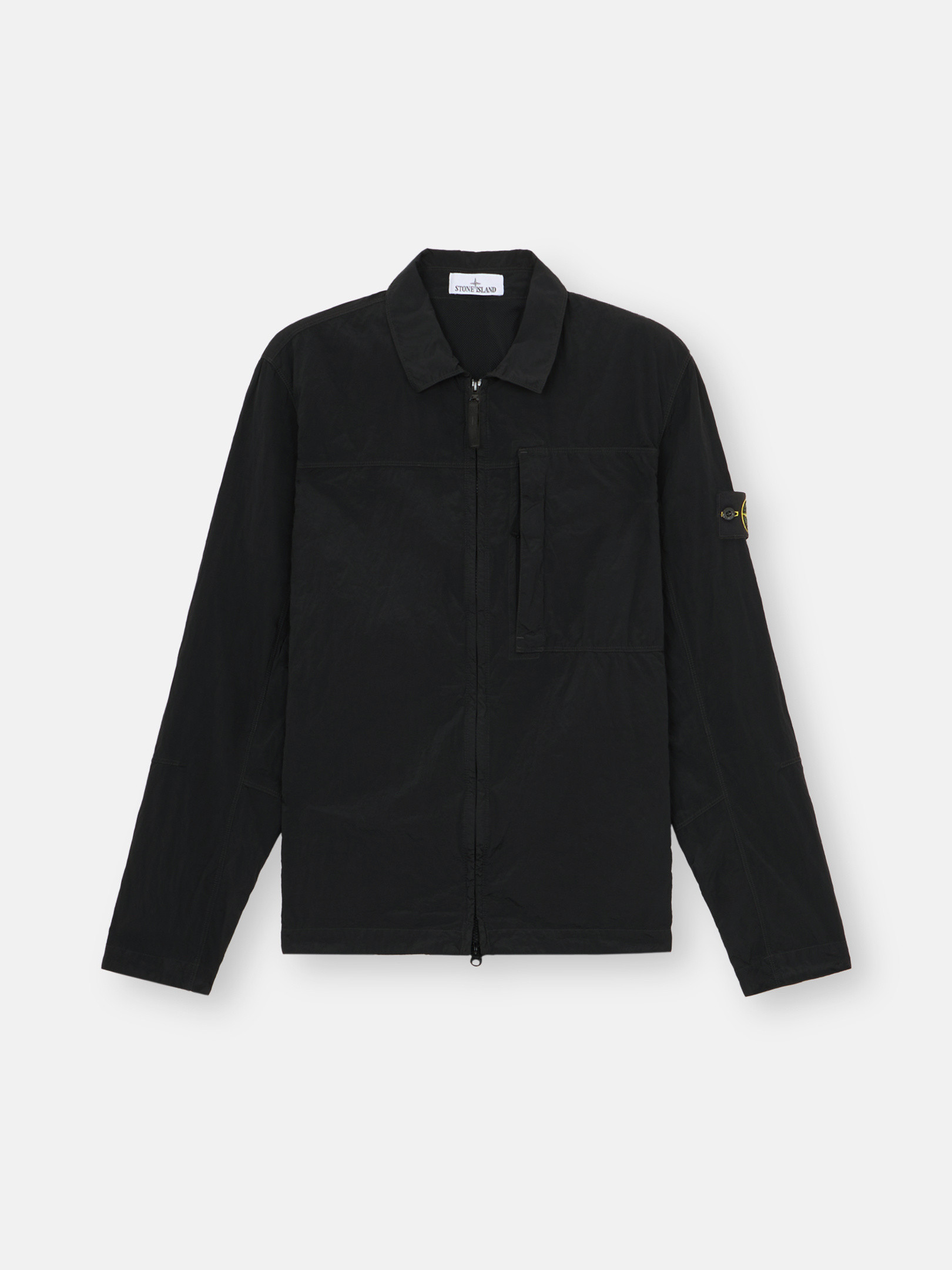 Stone island black nylon overshirt on sale