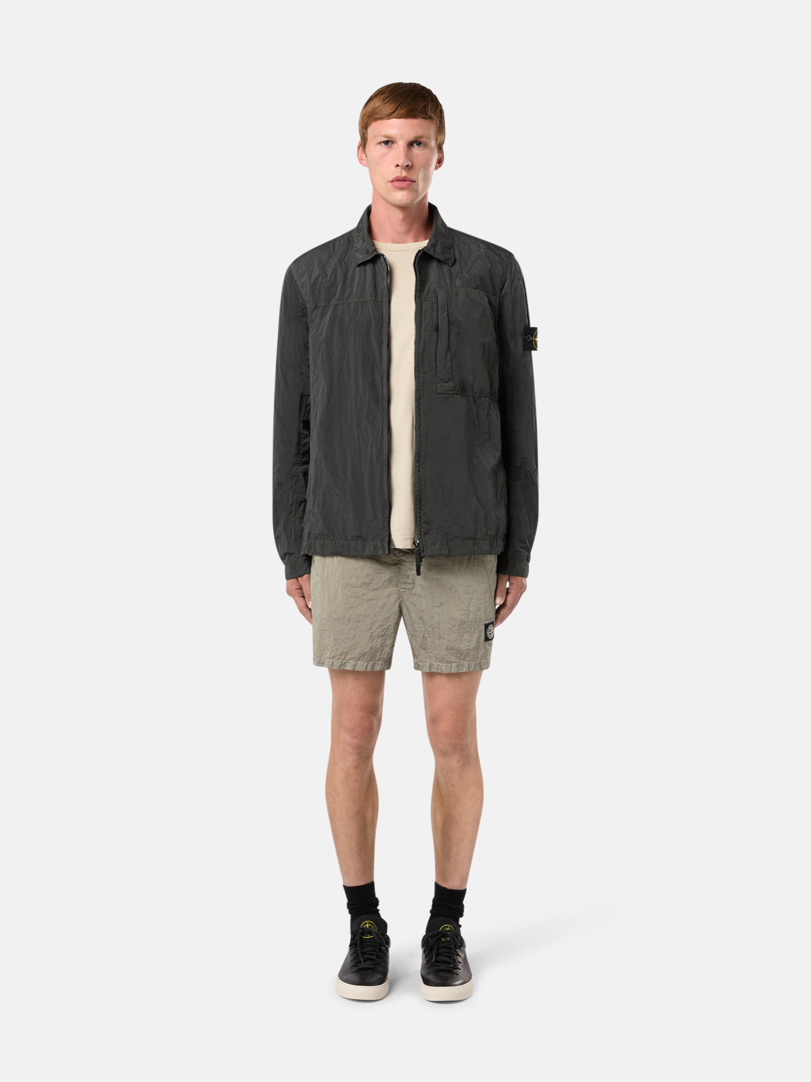 Grey stone island overshirt online