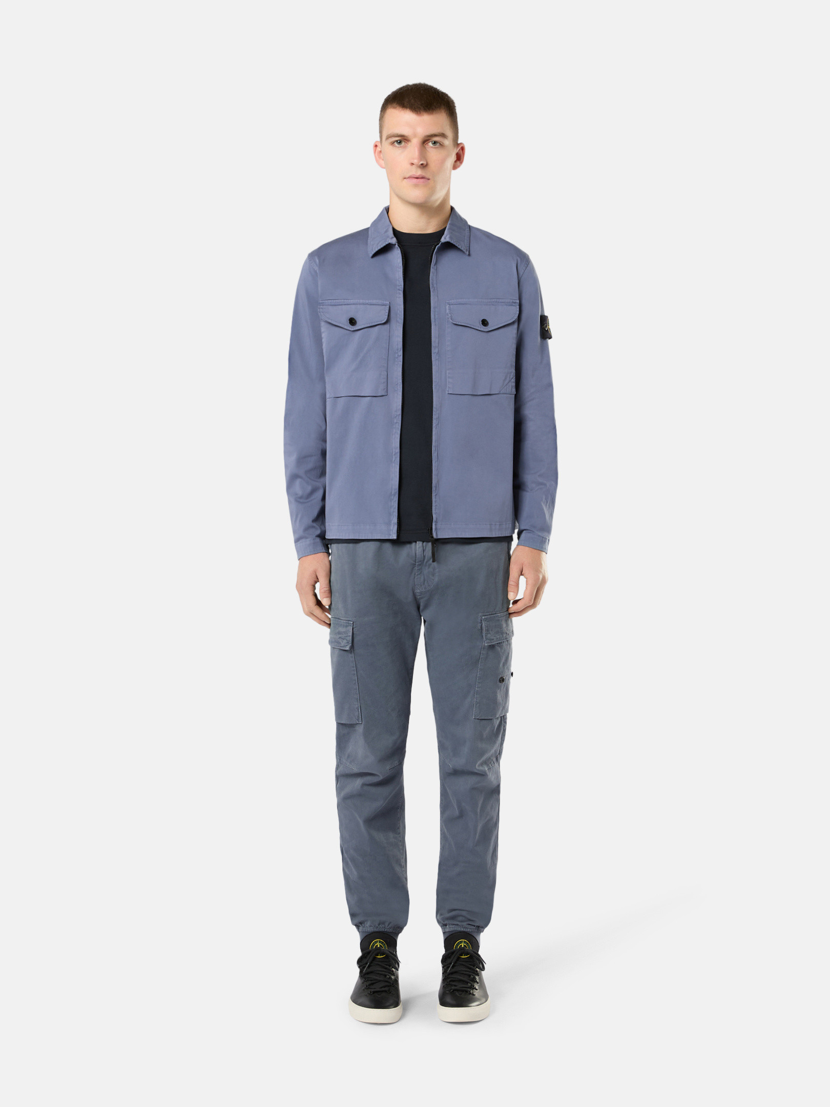 Navy Blue 21857 ORGANIC COTTON JERSEY 'FISSATO' EFFECT Slim Navy Blue 21857 ORGANIC COTTON JERSEY 'FISSATO' EFFECT Slim
