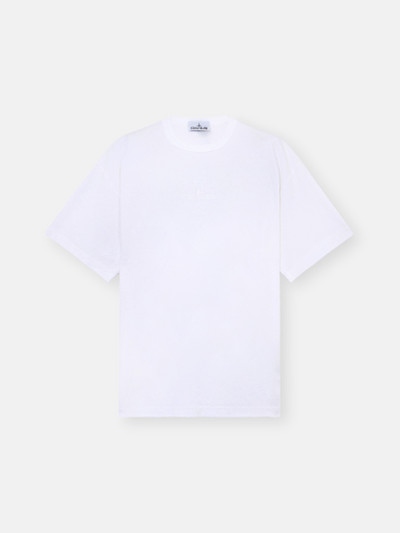 White 22258 24/1 COTTON JERSEY 'OLD' EFFECT Short-Sleeve T-Shirt with ...