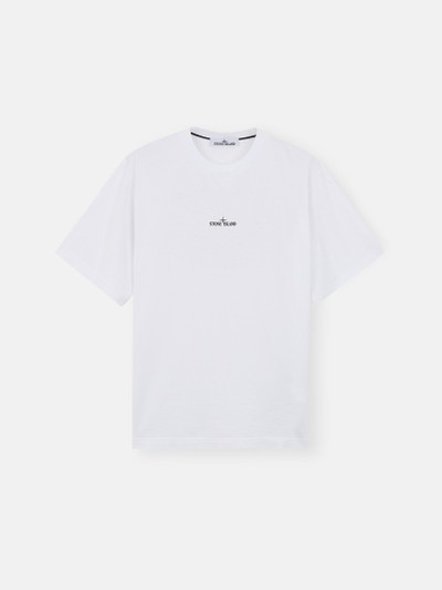 White 2NS81 COTTON JERSEY T-Shirt with 'Institutional Four' Print ...