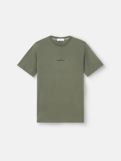 Musk Green 2NS81 COTTON JERSEY T-Shirt with 'Institutional Four' Print |  Stone Island US