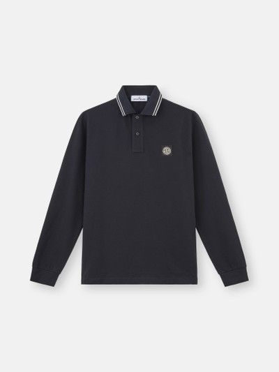 Stone island long sleeve polo black on sale