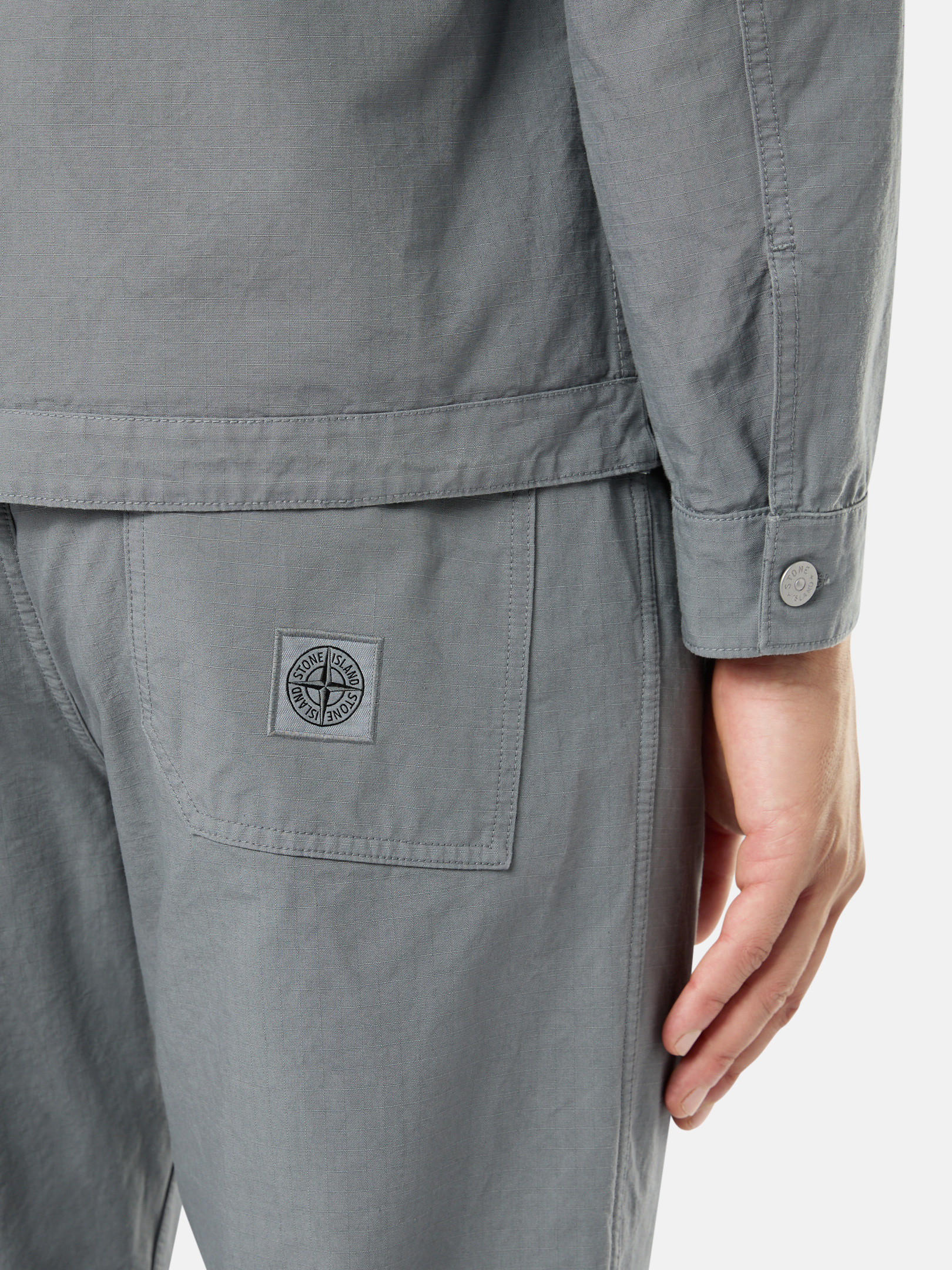 Green Grey 32312 COTTON RIPSTOP Chino Pants | Stone Island GB