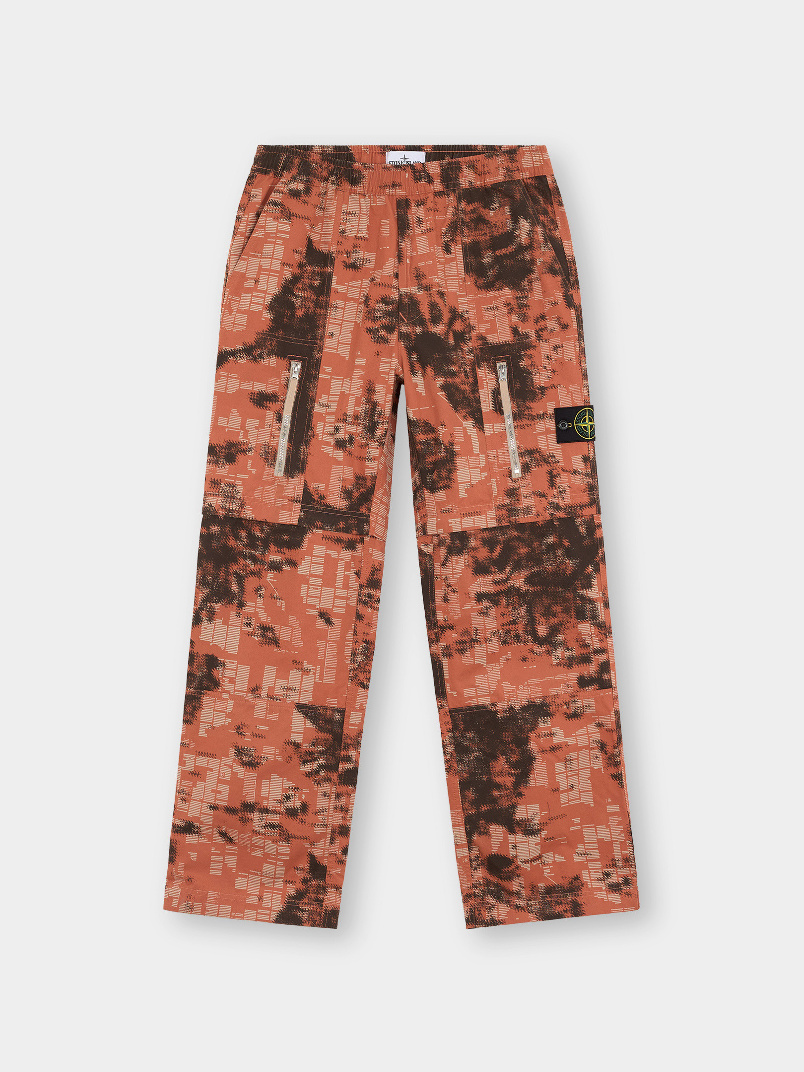 Stone Island 335e2 Camouflage Cotton Canvas In Orange