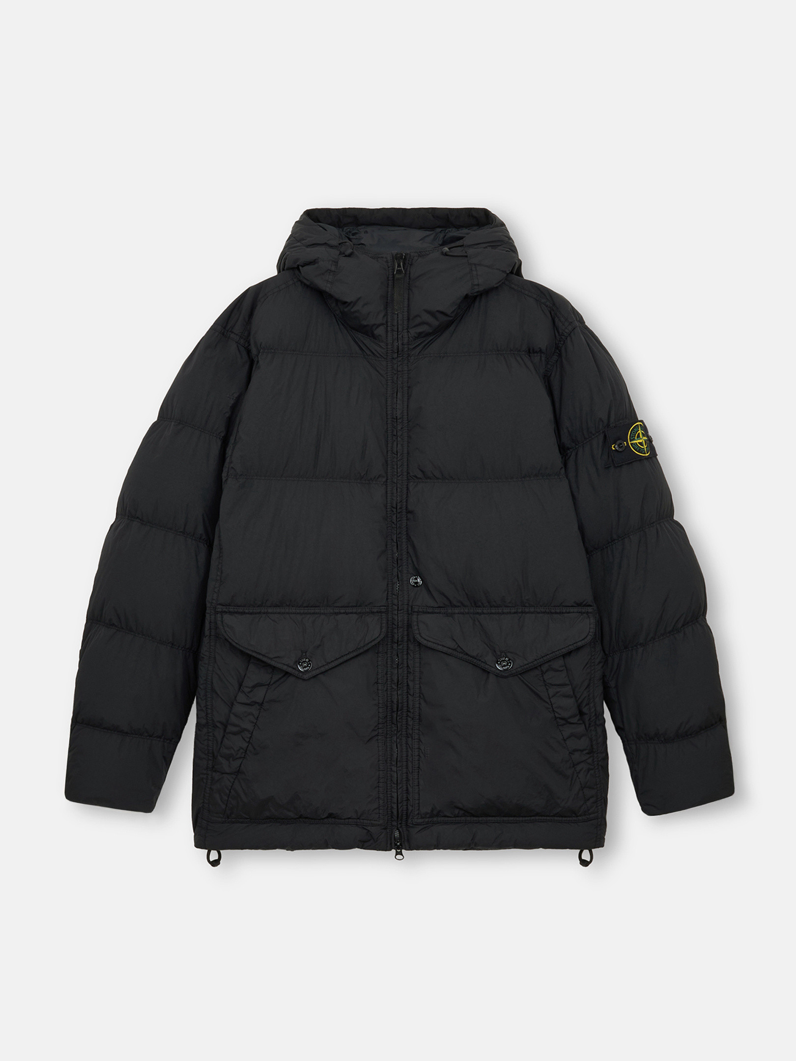 Black 40723 CRINKLE REPS R-NY Wind-Resistant Down Jacket | Stone Island US