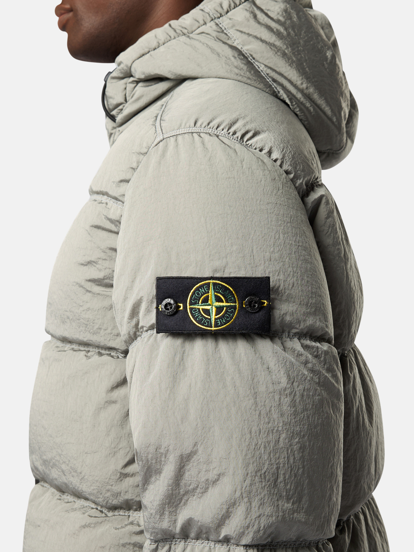 Grey stone island fashion puffer jacket