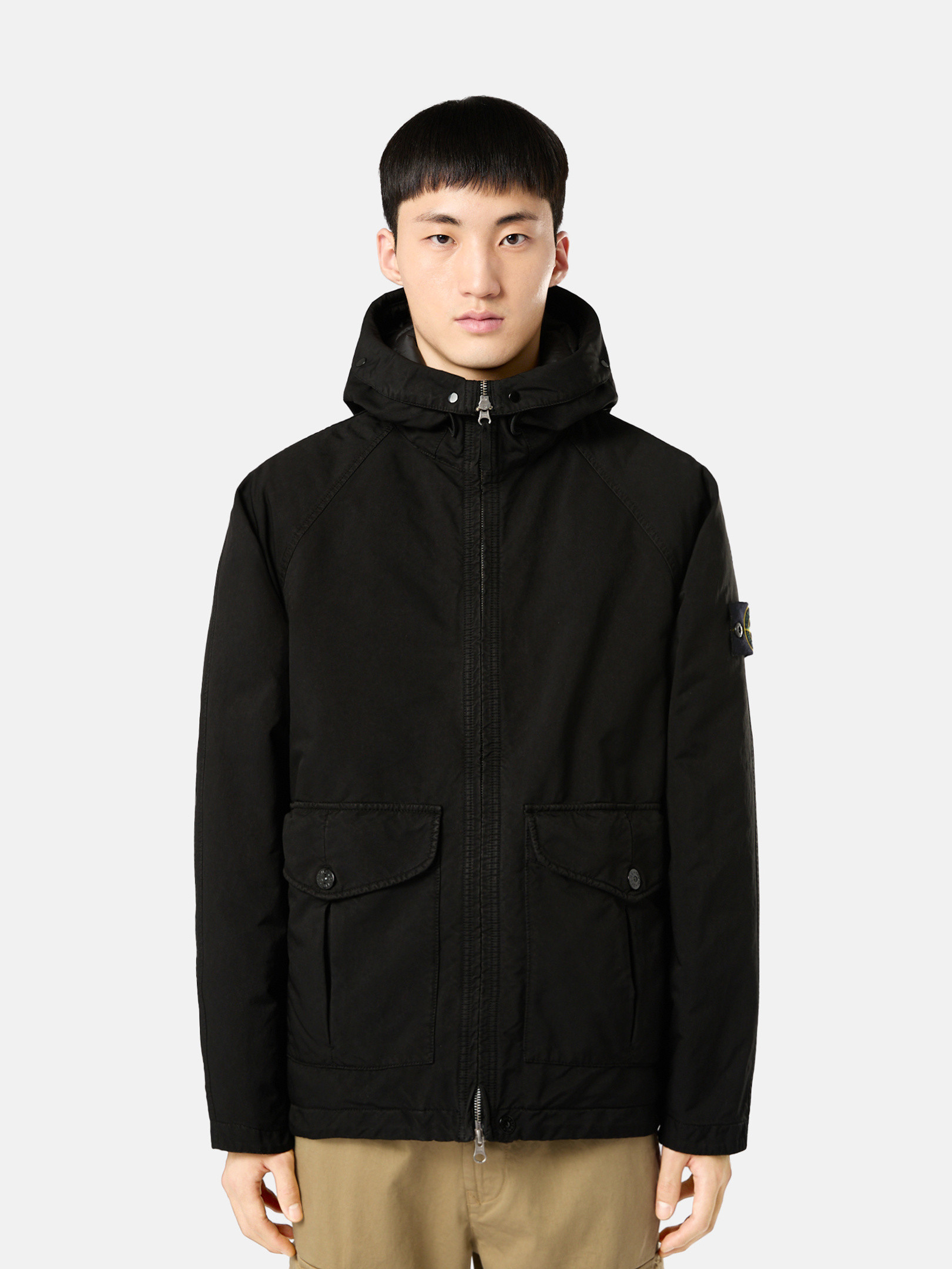 Black 41649 DAVID-TC Hooded Down Parka with Anti-Drop | Stone Island US