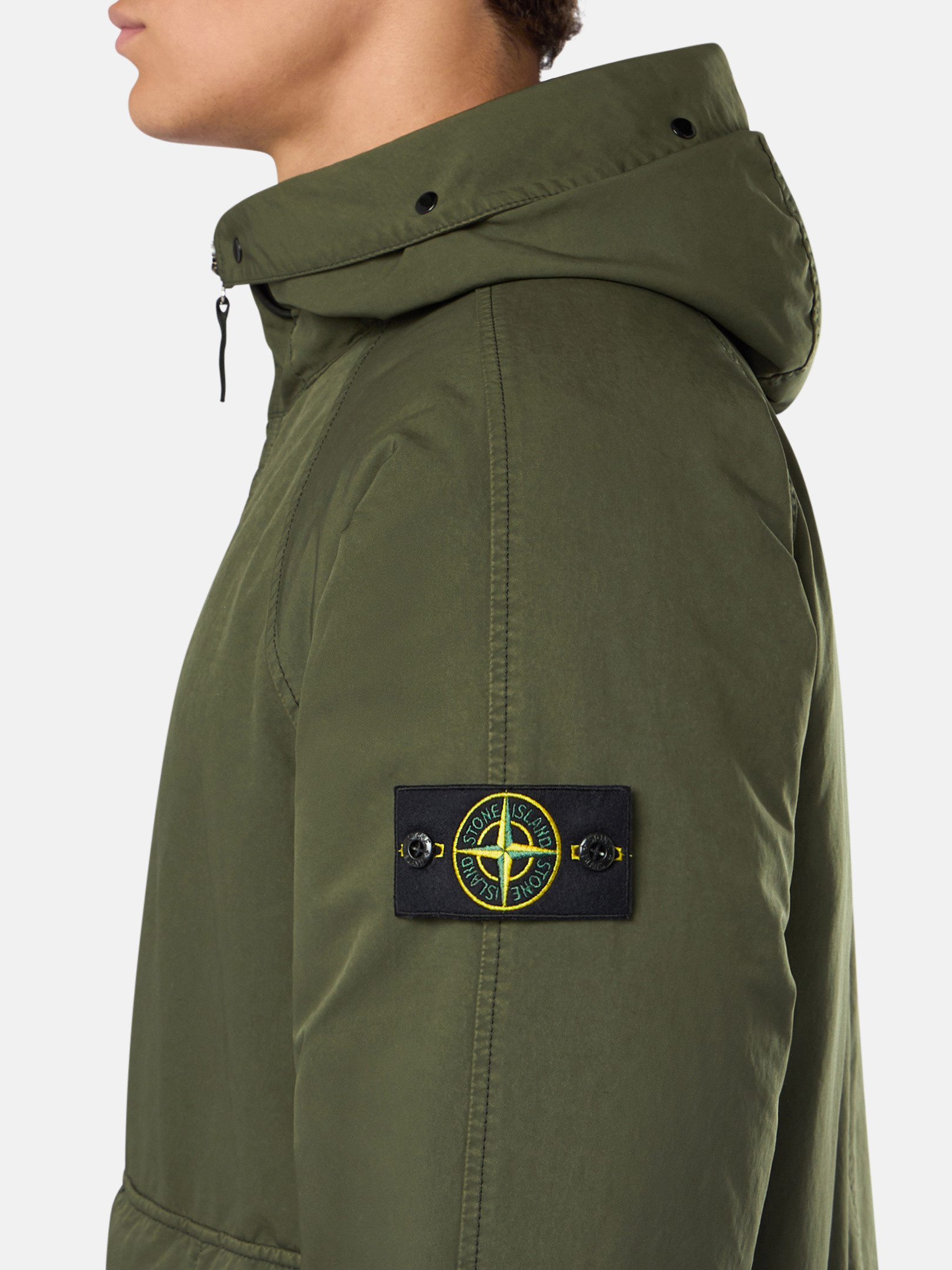 Musk Green 41649 DAVID-TC Hooded Down Parka with Anti-Drop | Stone Island US