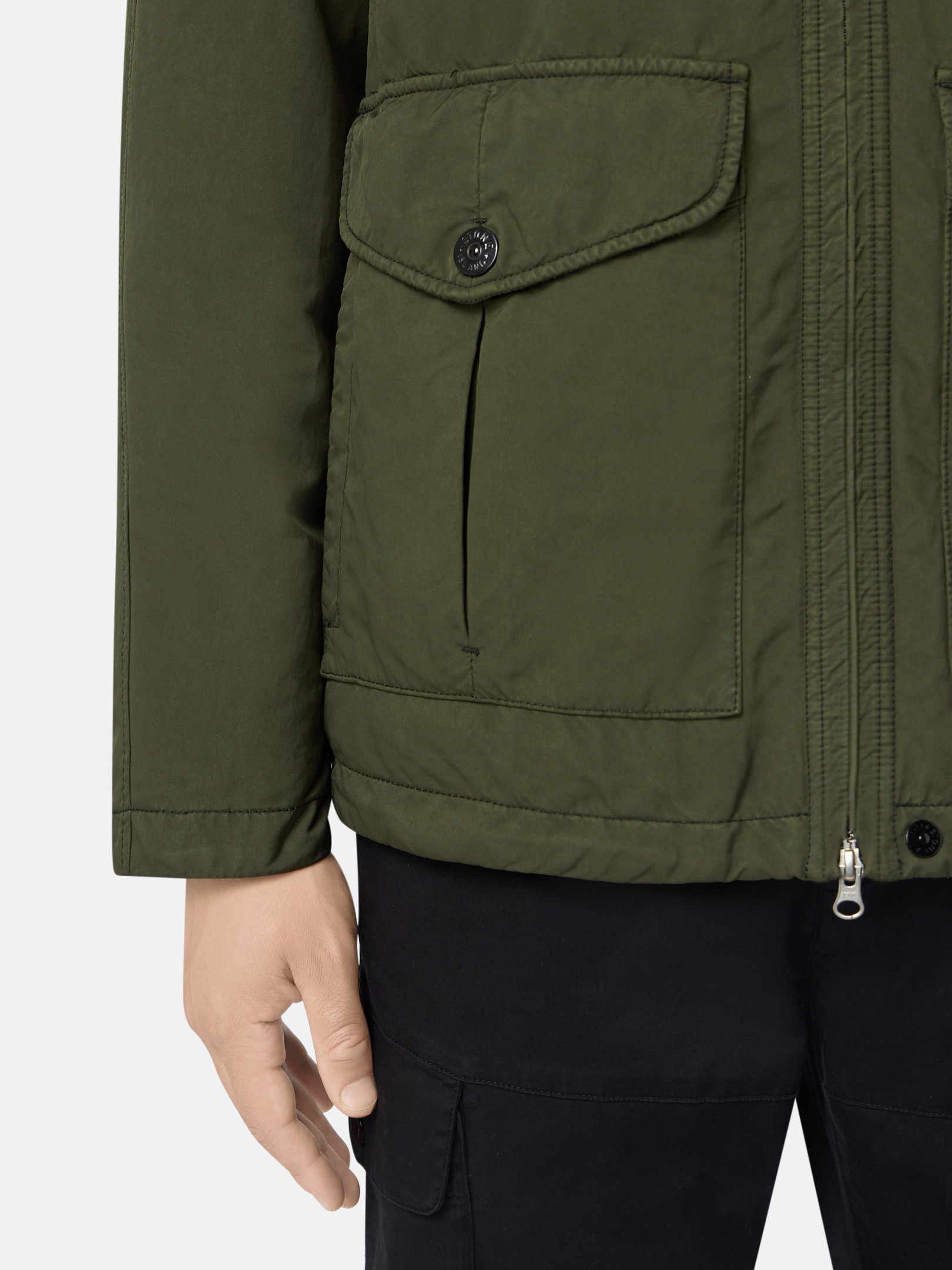 Musk Green 41649 DAVID-TC Hooded Down Parka with Anti-Drop | Stone Island US