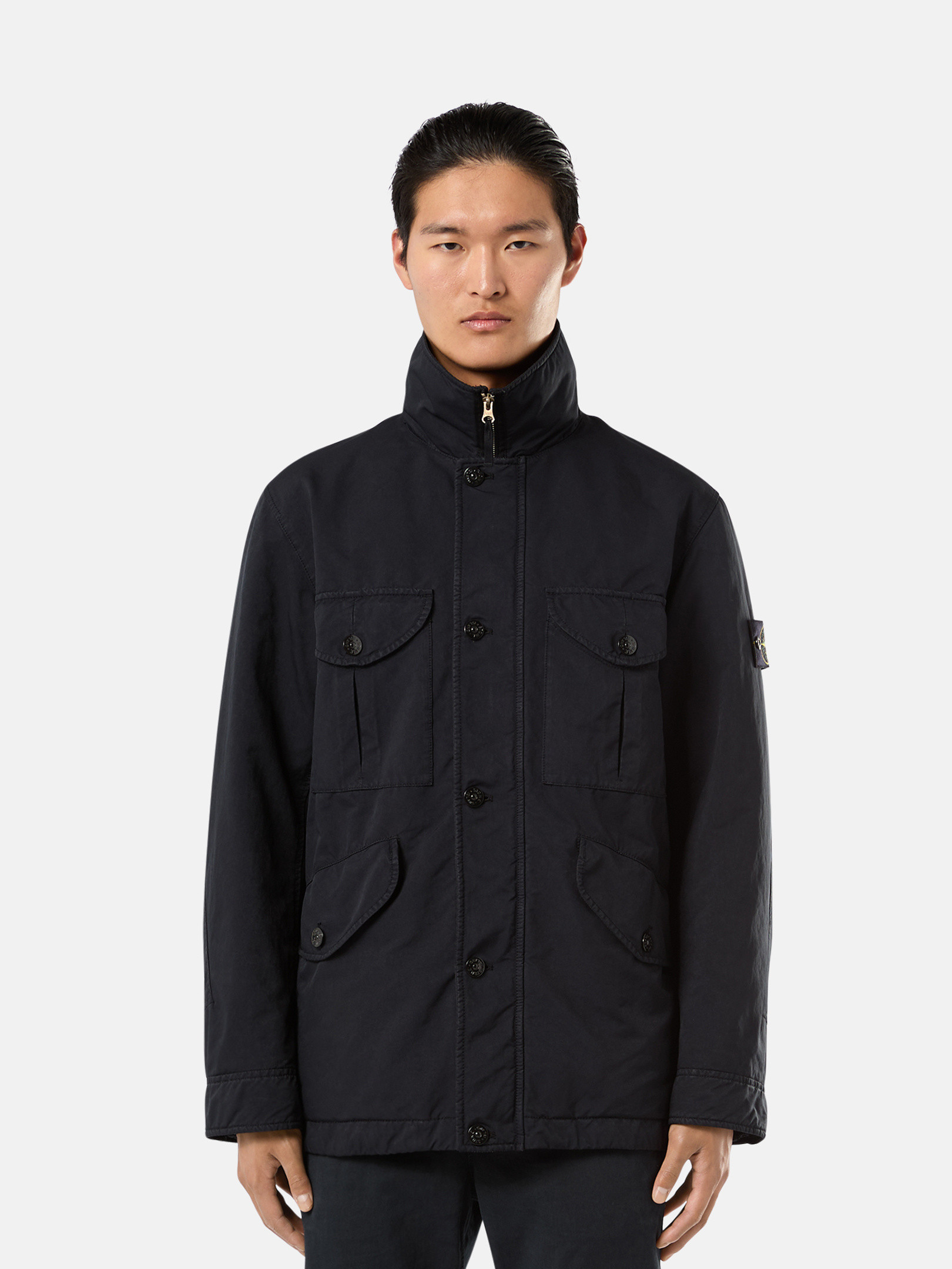 Navy Blue 41749 DAVID TC Field Jacket with Anti Drop Stone Island GB