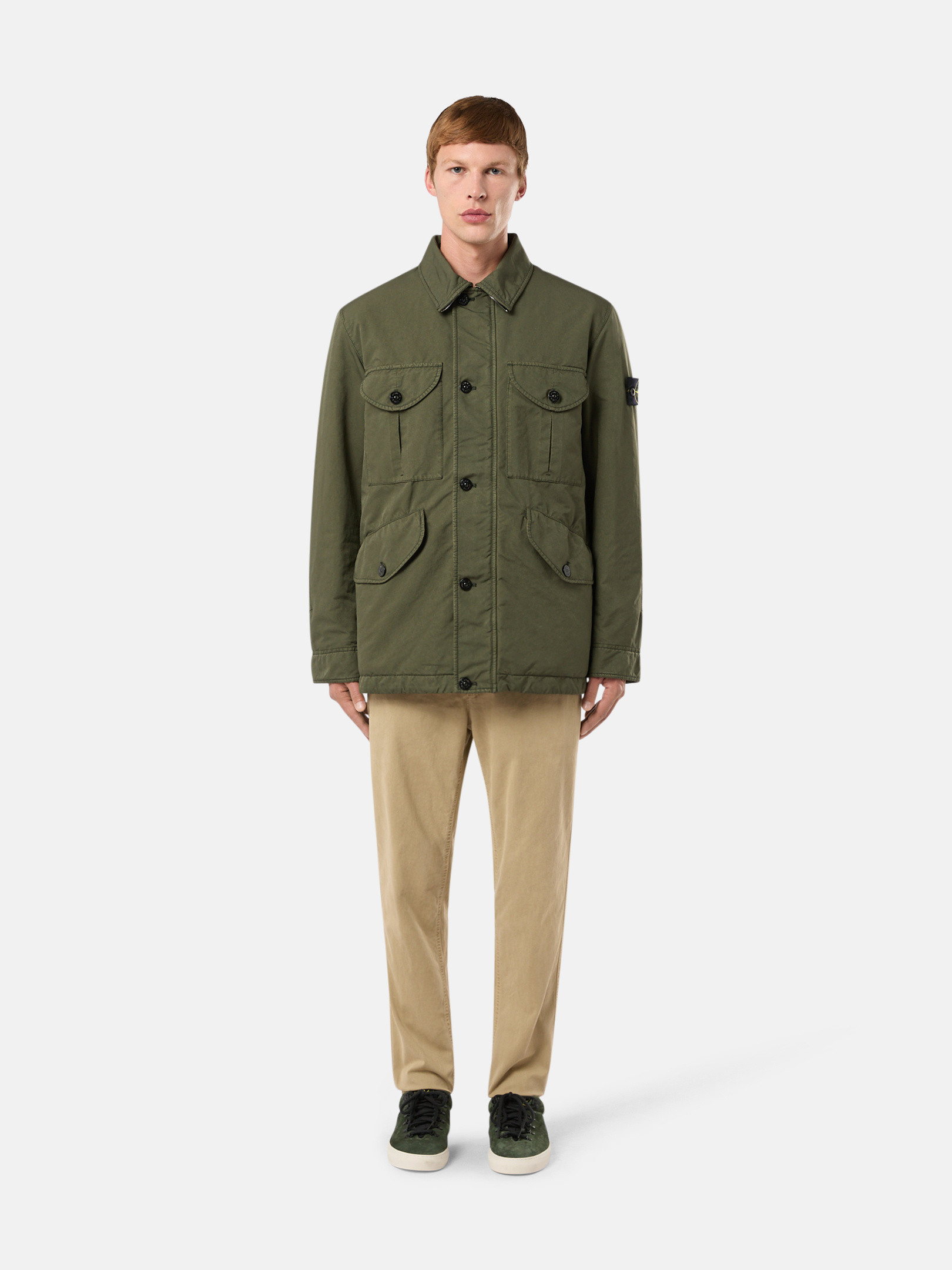 Khaki green stone island jacket online