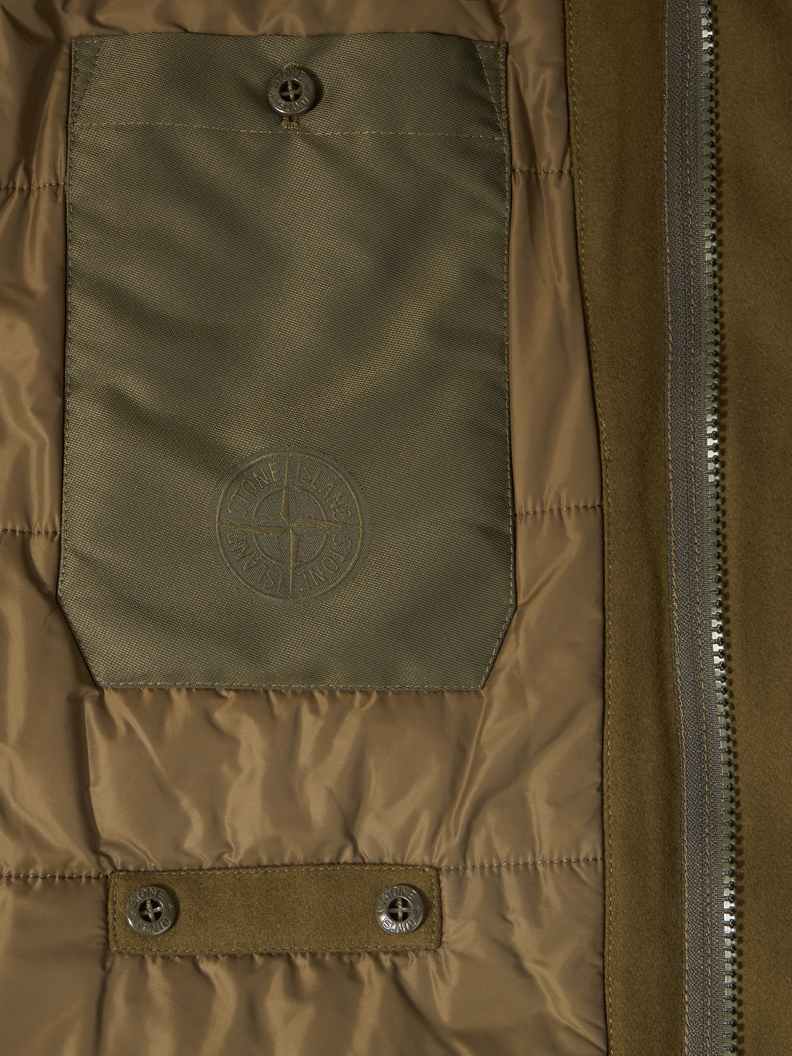 Military Green 454F4 WOOL NYLON FLANNEL_STONE ISLAND GHOST