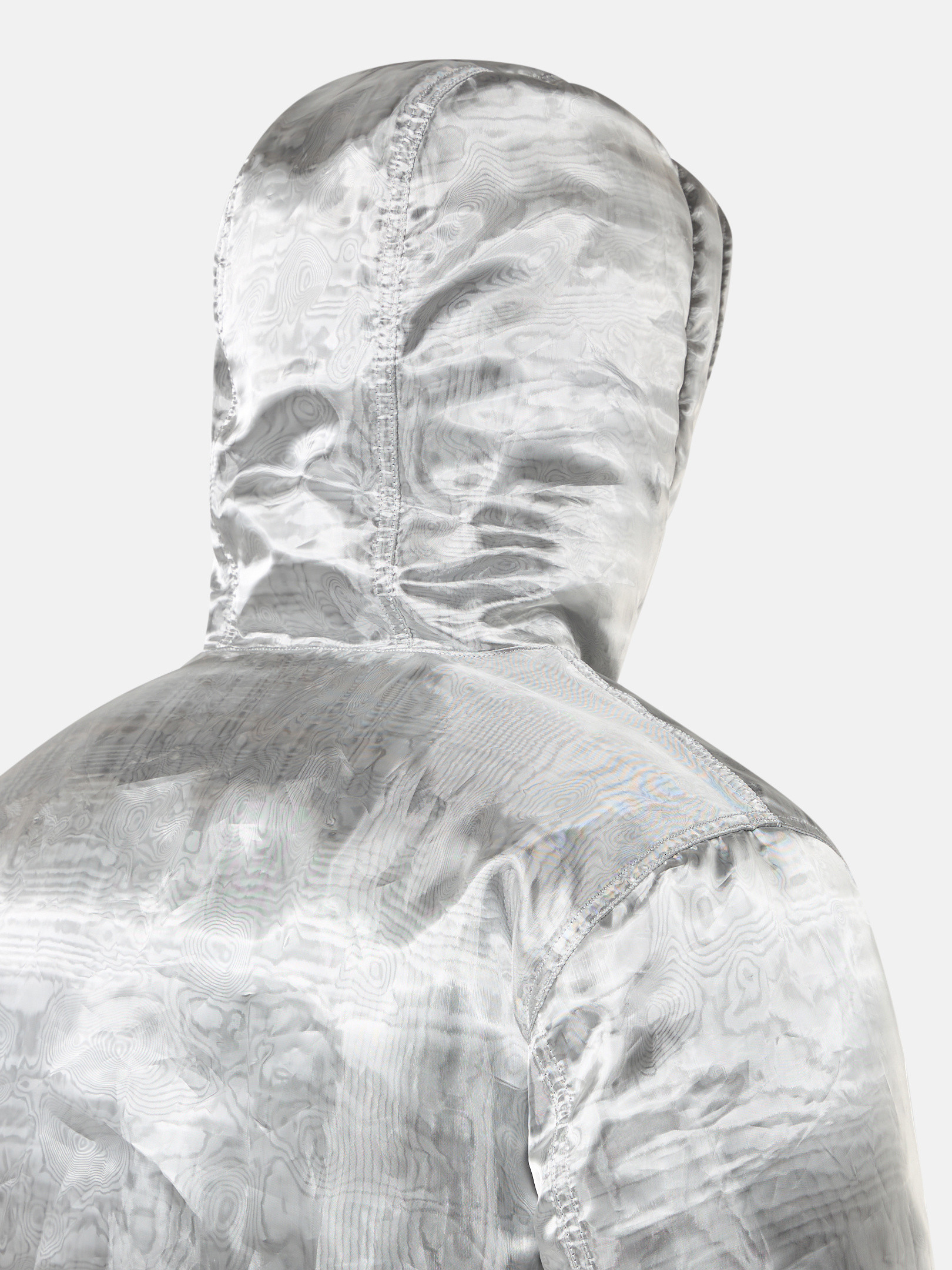 Grey 45799 METAL MESH PVD NANOTECHNOLOGY Padded Jacket with