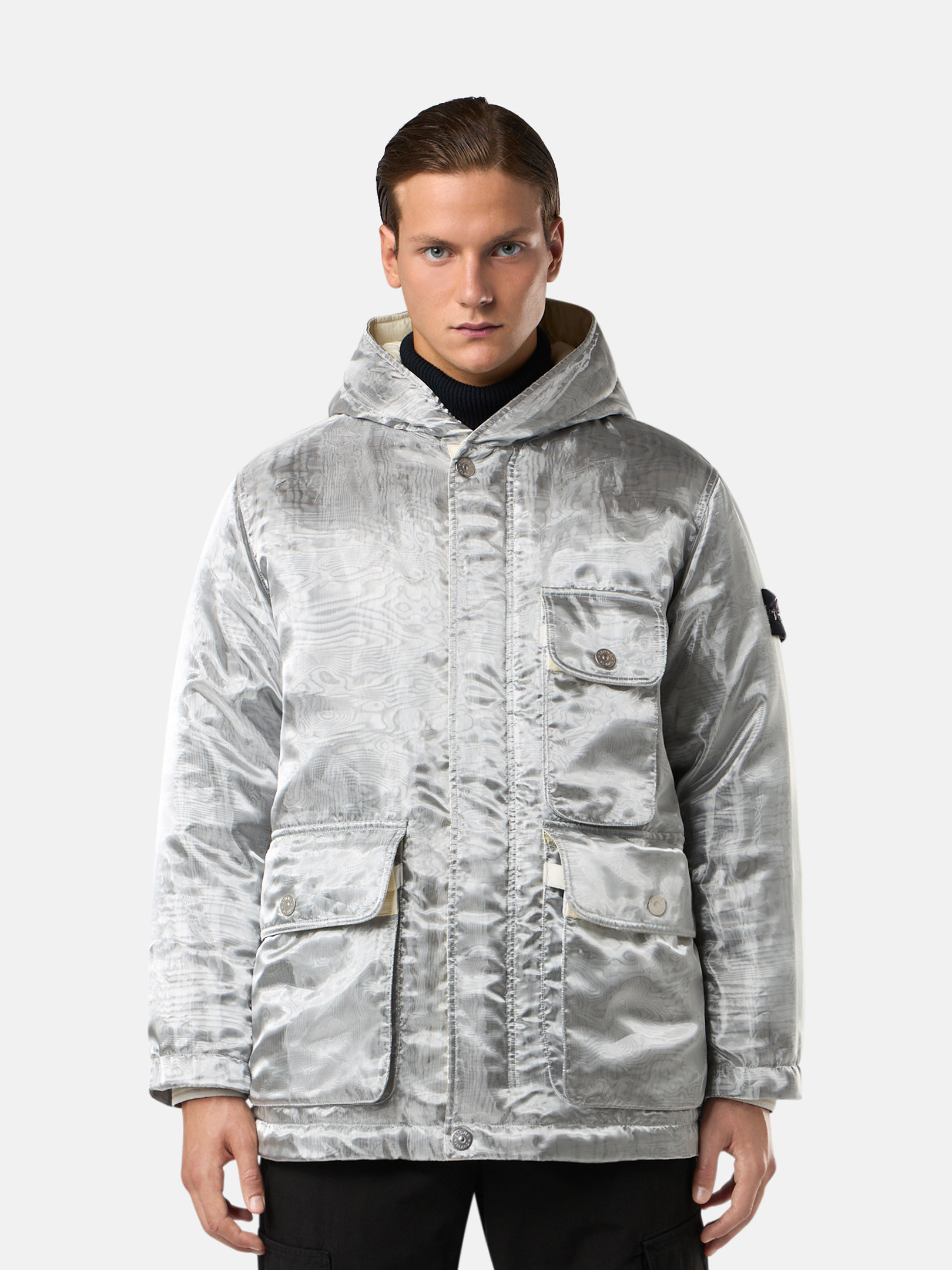 Grey stone island jacket on sale