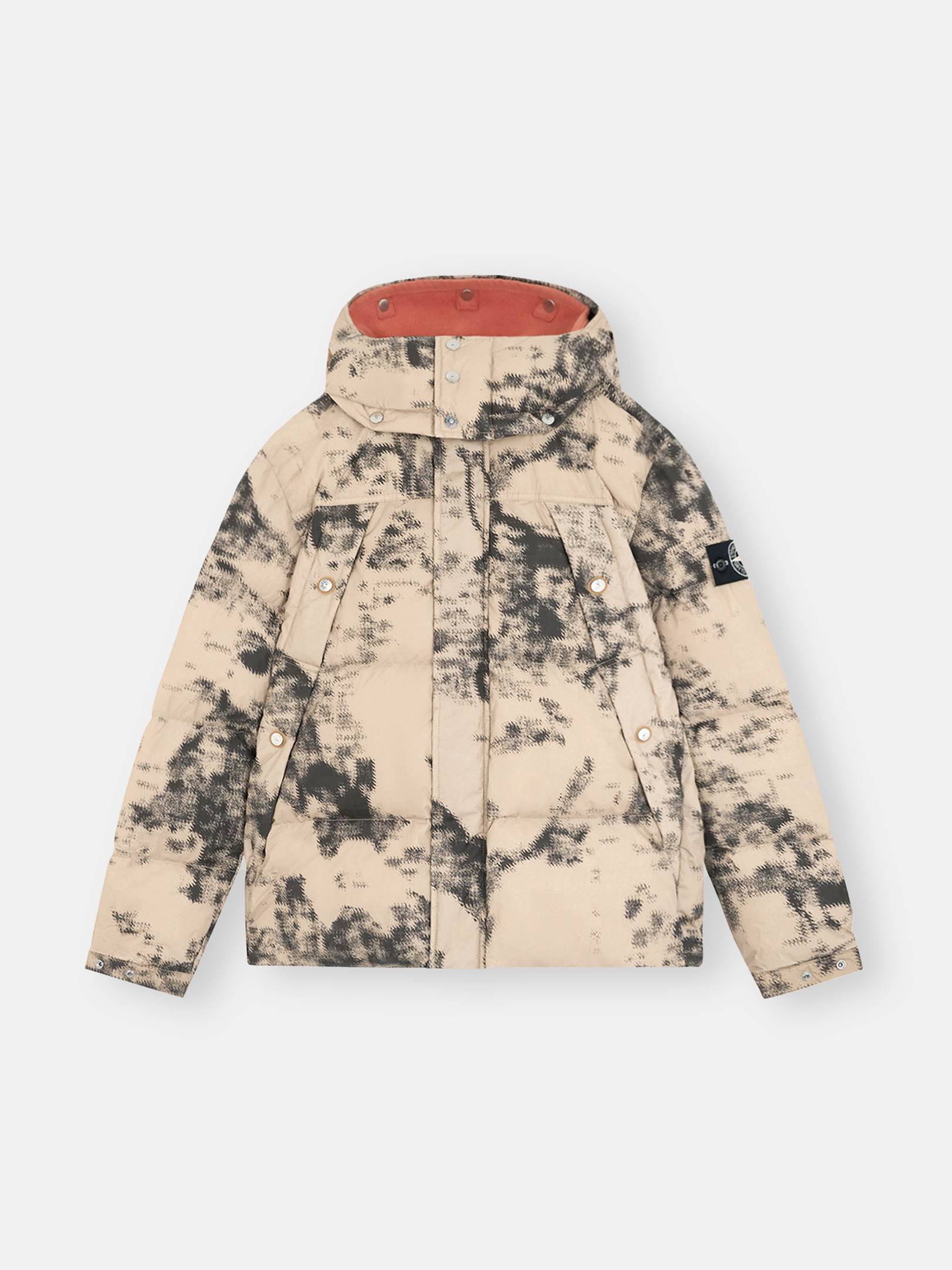 Stone island camo puffer jacket on sale