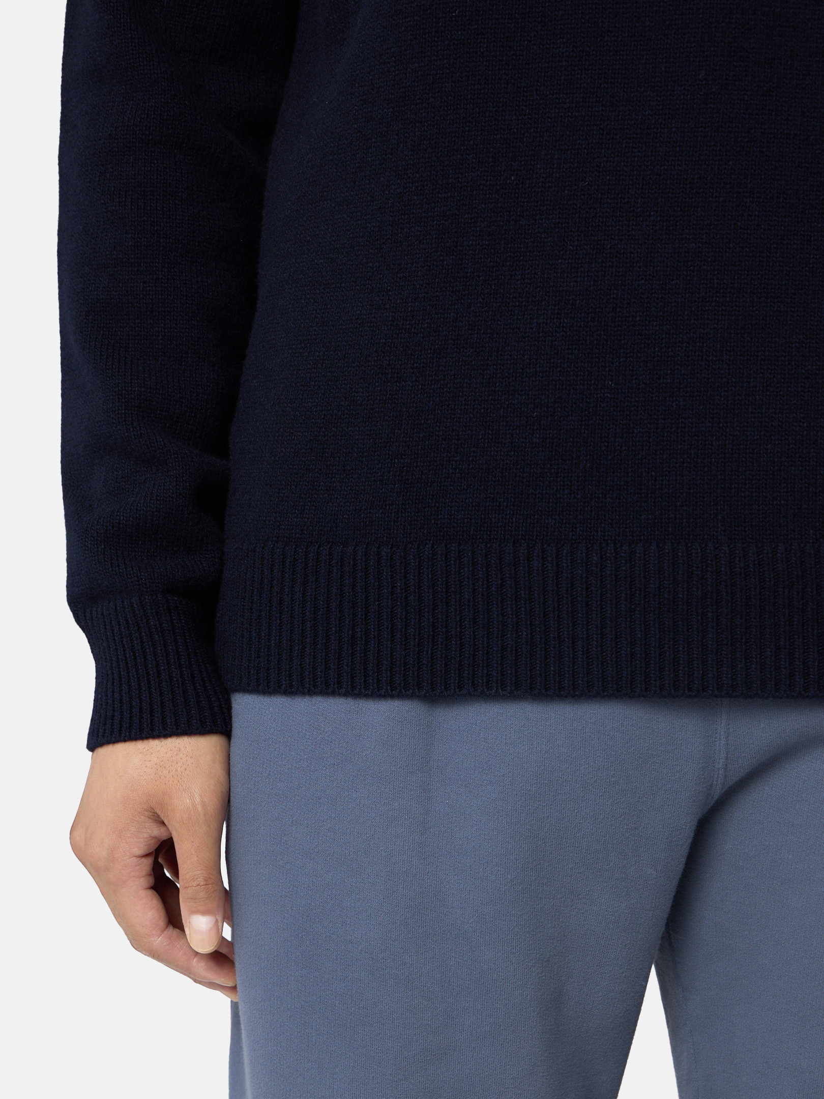 Navy Blue 508A3 LAMBSWOOL Crewneck Sweater with Stitch Navy Blue 508A3 LAMBSWOOL Crewneck Sweater with Stitch