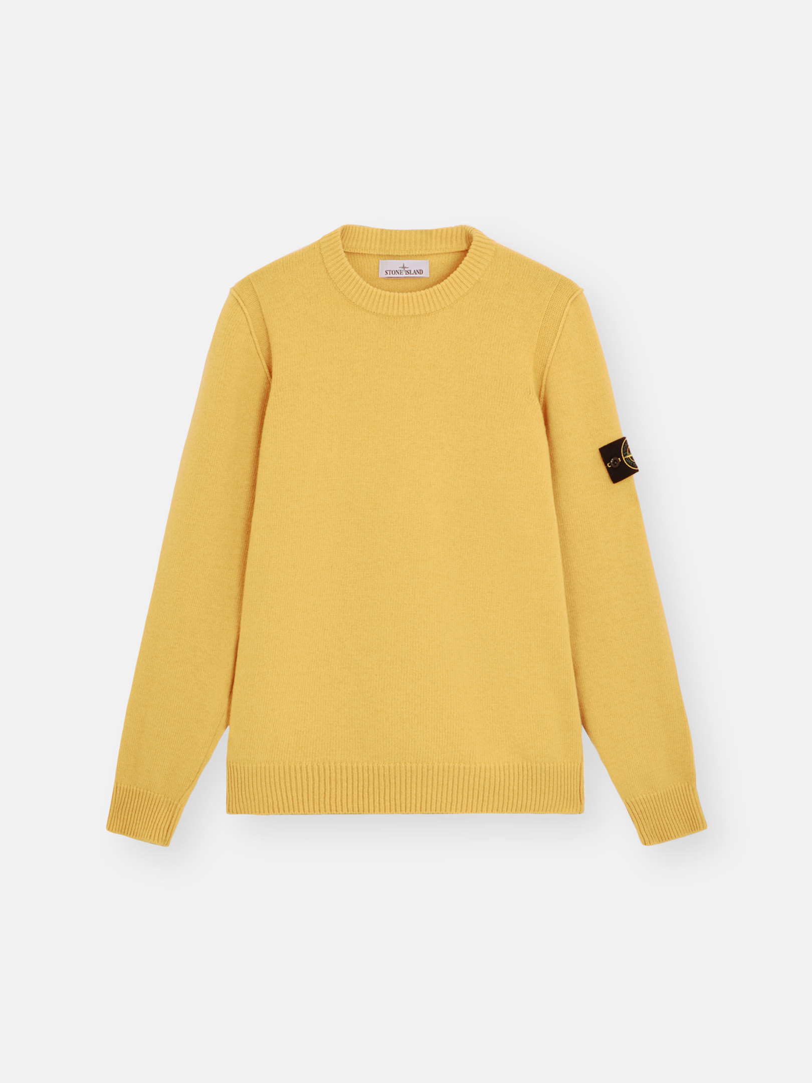 Ochre 508A3 LAMBSWOOL Crewneck Sweater with Stitch Details | Stone 