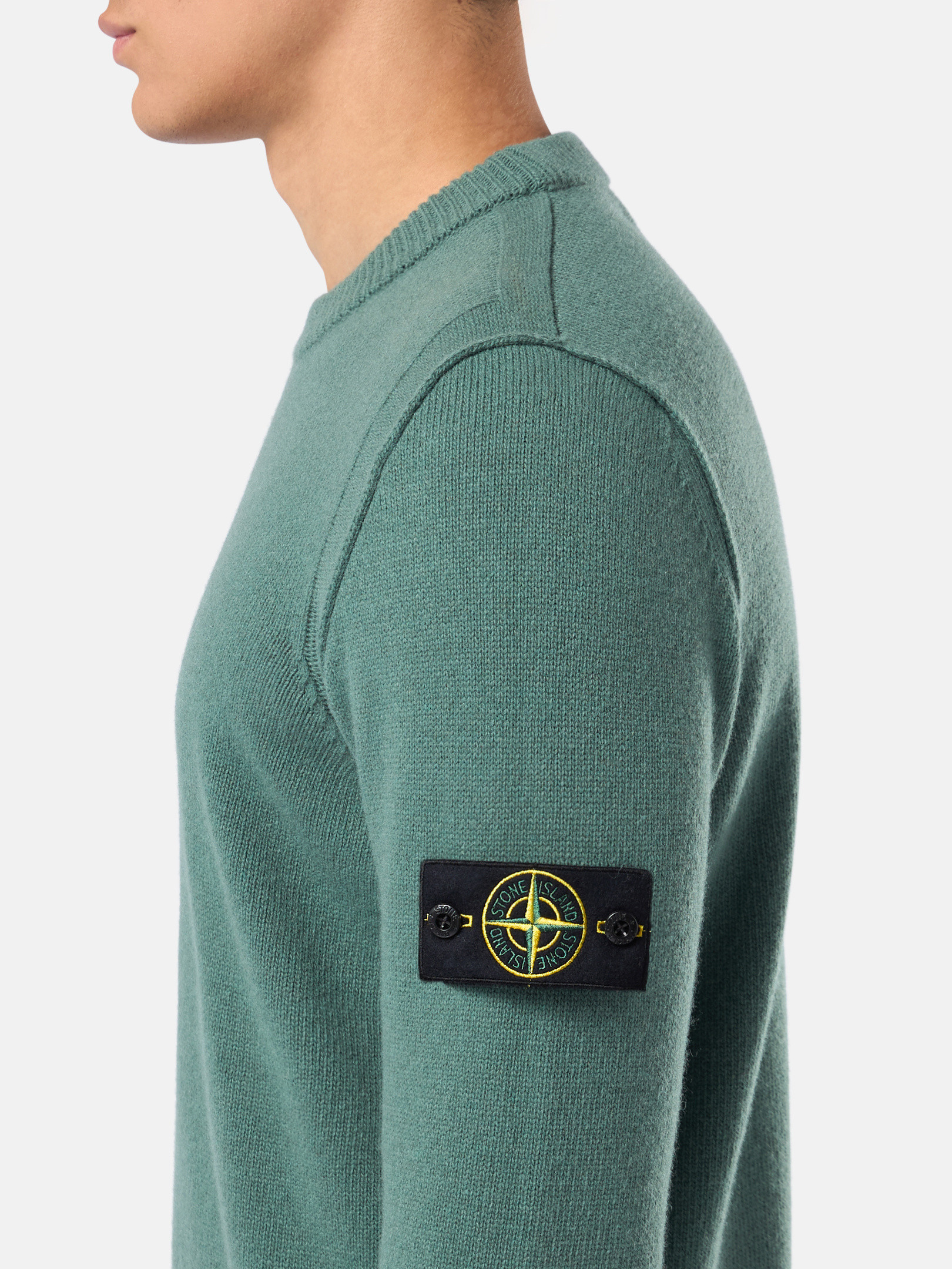 Salbeigrün 508A3 LAMBSWOOL Gerippter Pullover mit Strickdetails  