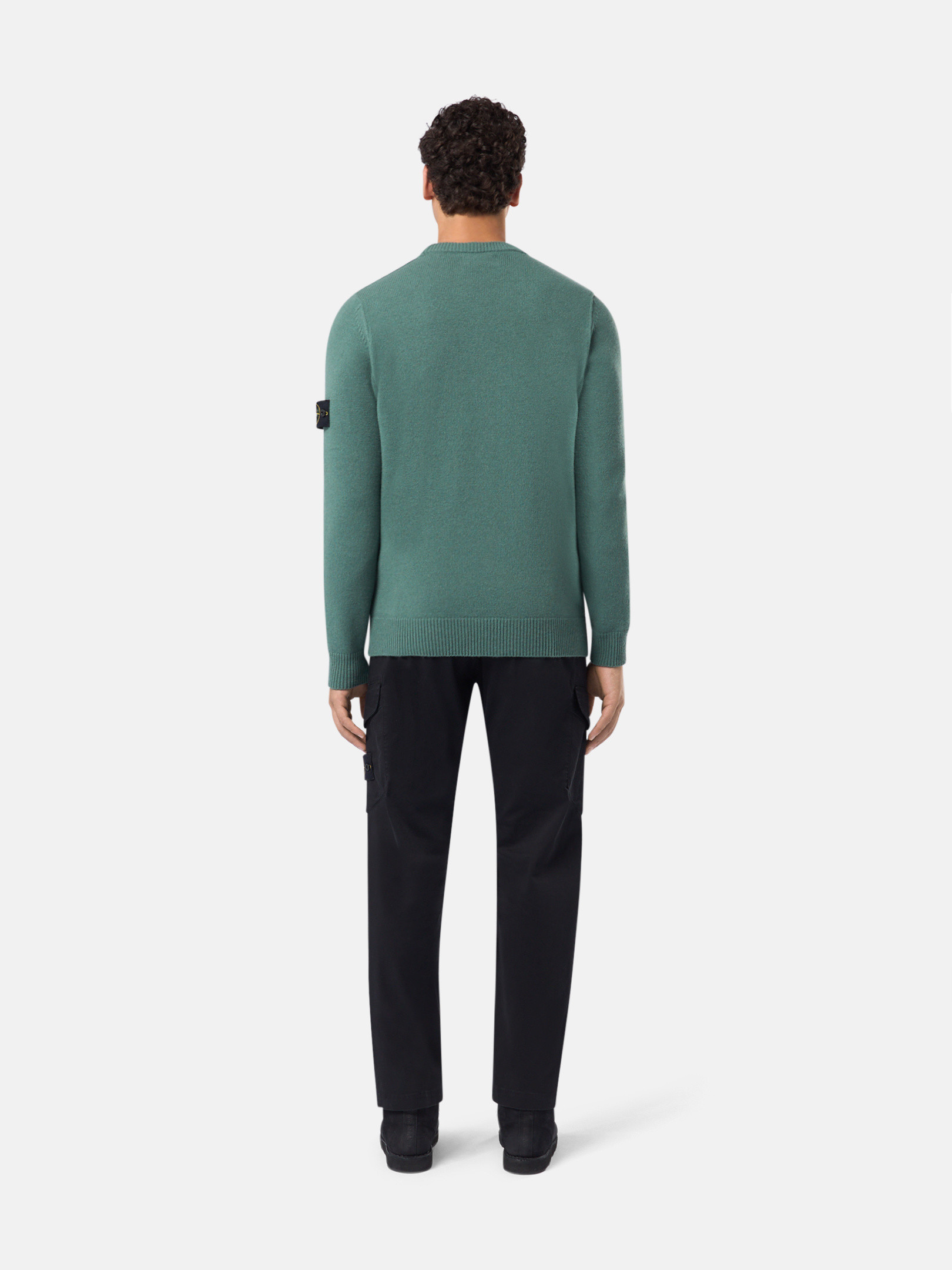 Salbeigrün 508A3 LAMBSWOOL Gerippter Pullover mit Strickdetails  