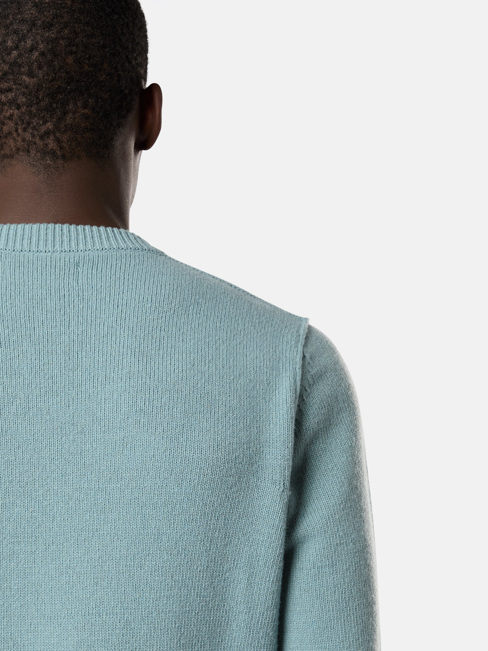 グリーングレー 508A3 LAMBSWOOL クルーネックセーター ステッチ