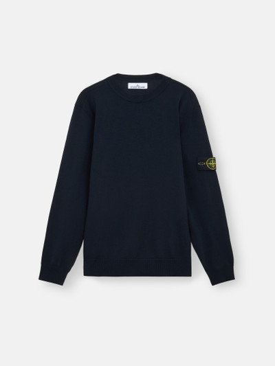 Navy Blue 510C4 LIGHT PURE RWS WOOL Crewneck Sweater with Ribbing | Stone  Island US