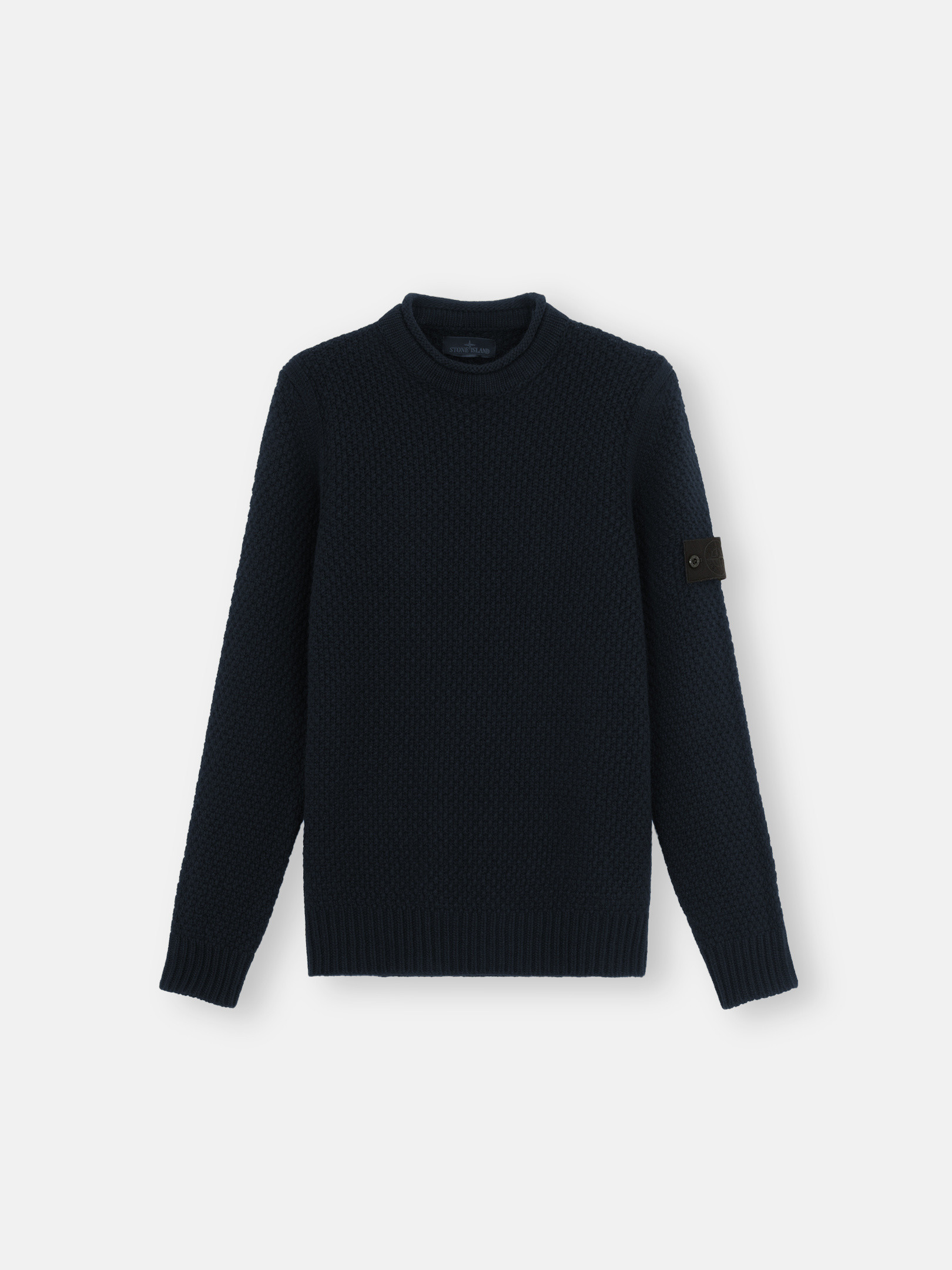 Navy Blue 515FA GEELONG RWS WOOL STONE ISLAND GHOST Loose Fit Mock Neck Jumper Stone Island GB