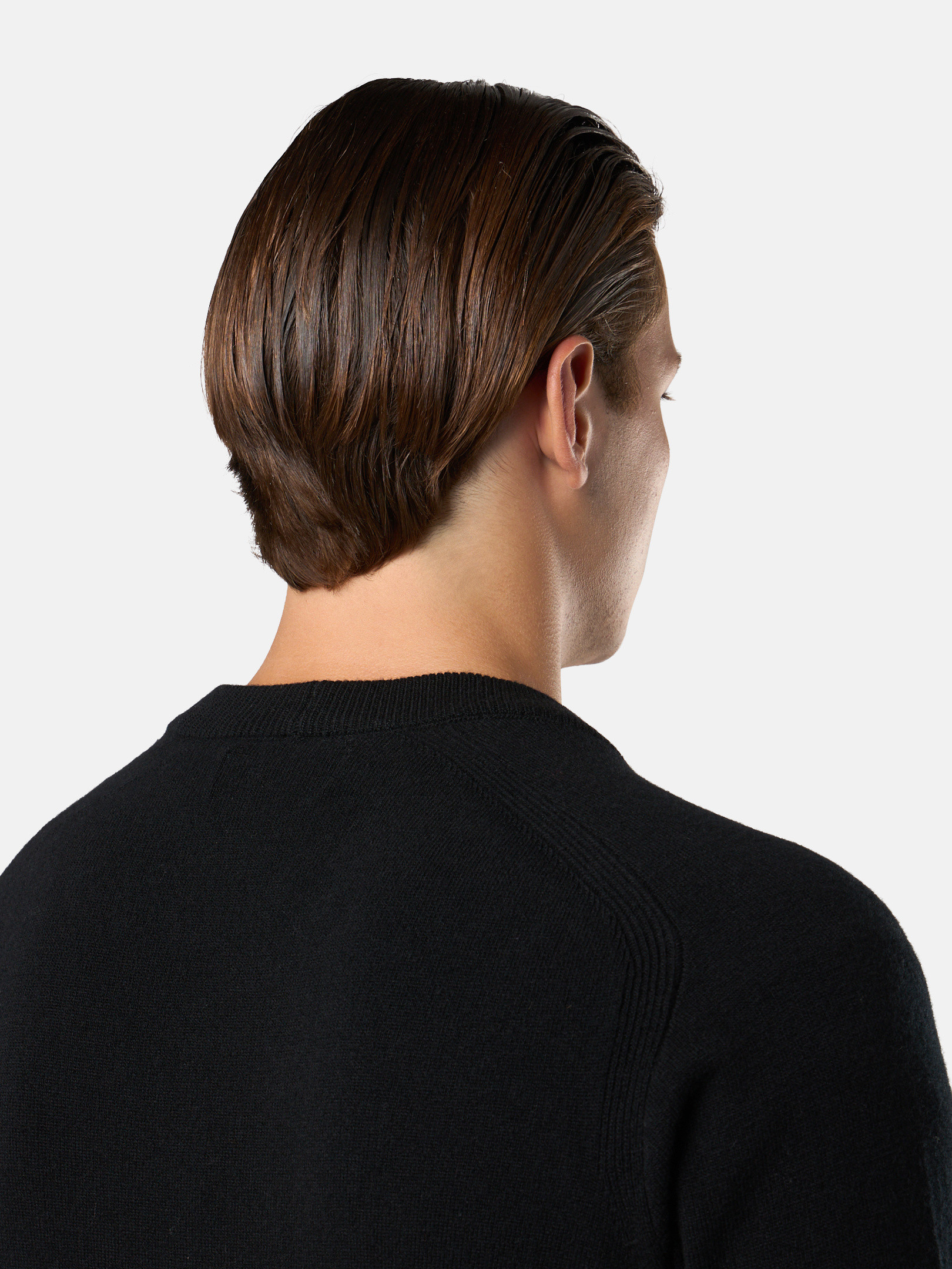 Black 523B4 LIGHT RWS GEELONG WOOL Loose Fit Cardigan with