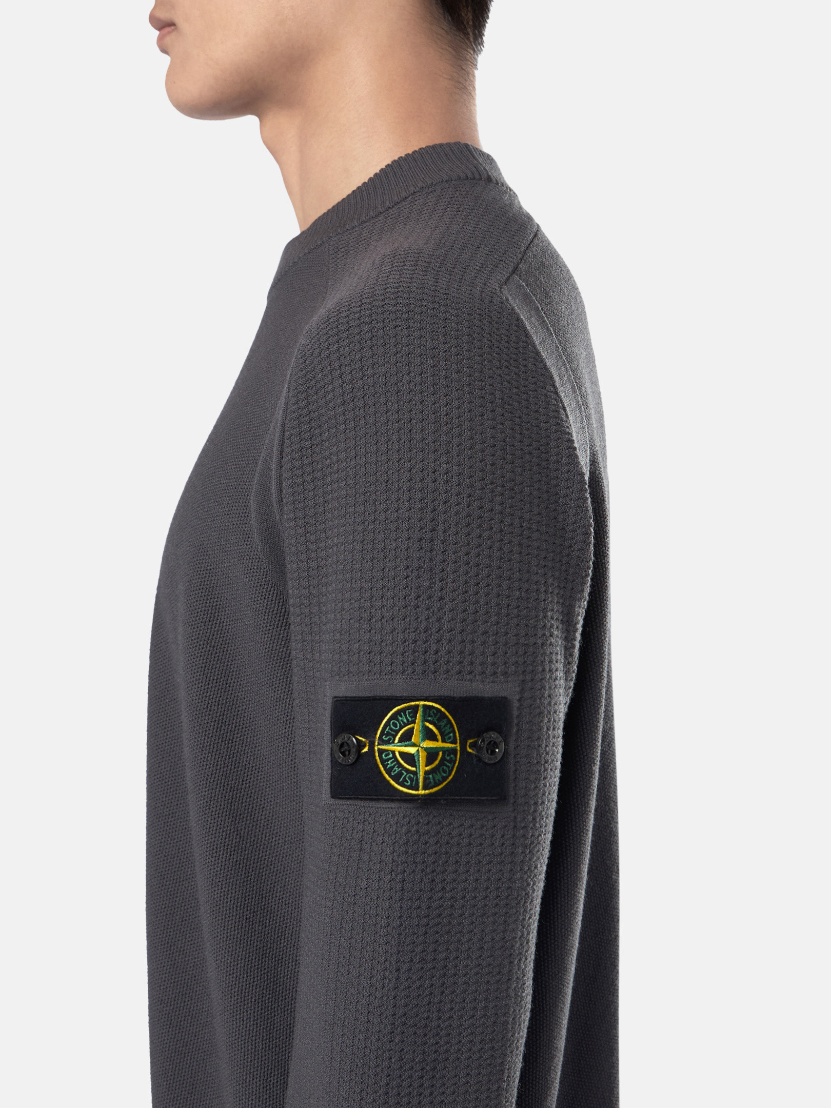 Lead Grey 534A4 STRETCH RWS WOOL Crewneck Sweater with Lead Grey 534A4 STRETCH RWS WOOL Crewneck Sweater with
