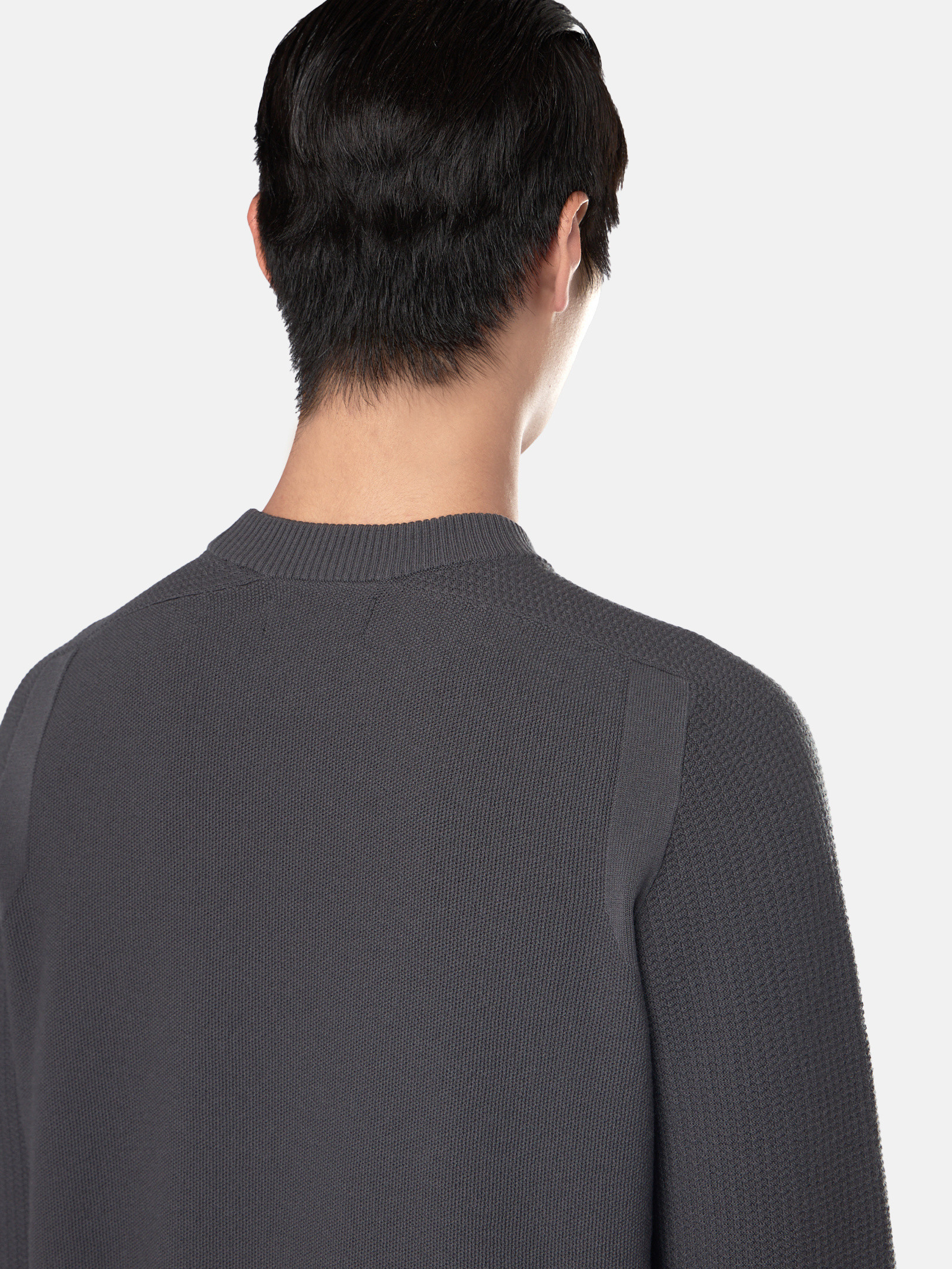 Lead Grey 534A4 STRETCH RWS WOOL Crewneck Sweater with Lead Grey 534A4 STRETCH RWS WOOL Crewneck Sweater with
