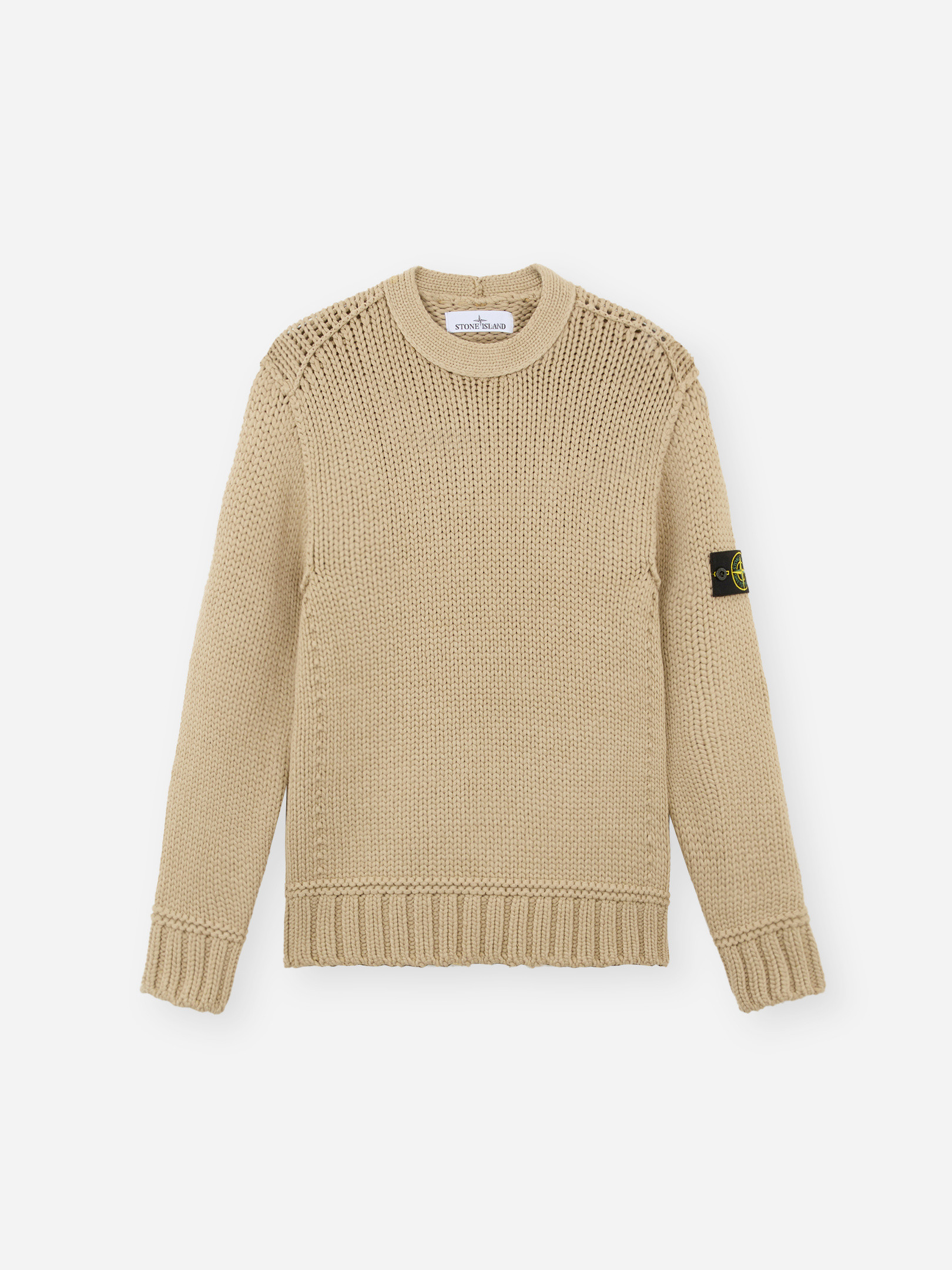 Beige stone island fashion jumper