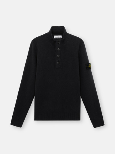 ブラック 540A3 LAMBSWOOL セーター ハーフジップ ボタン付き | Stone Island JP