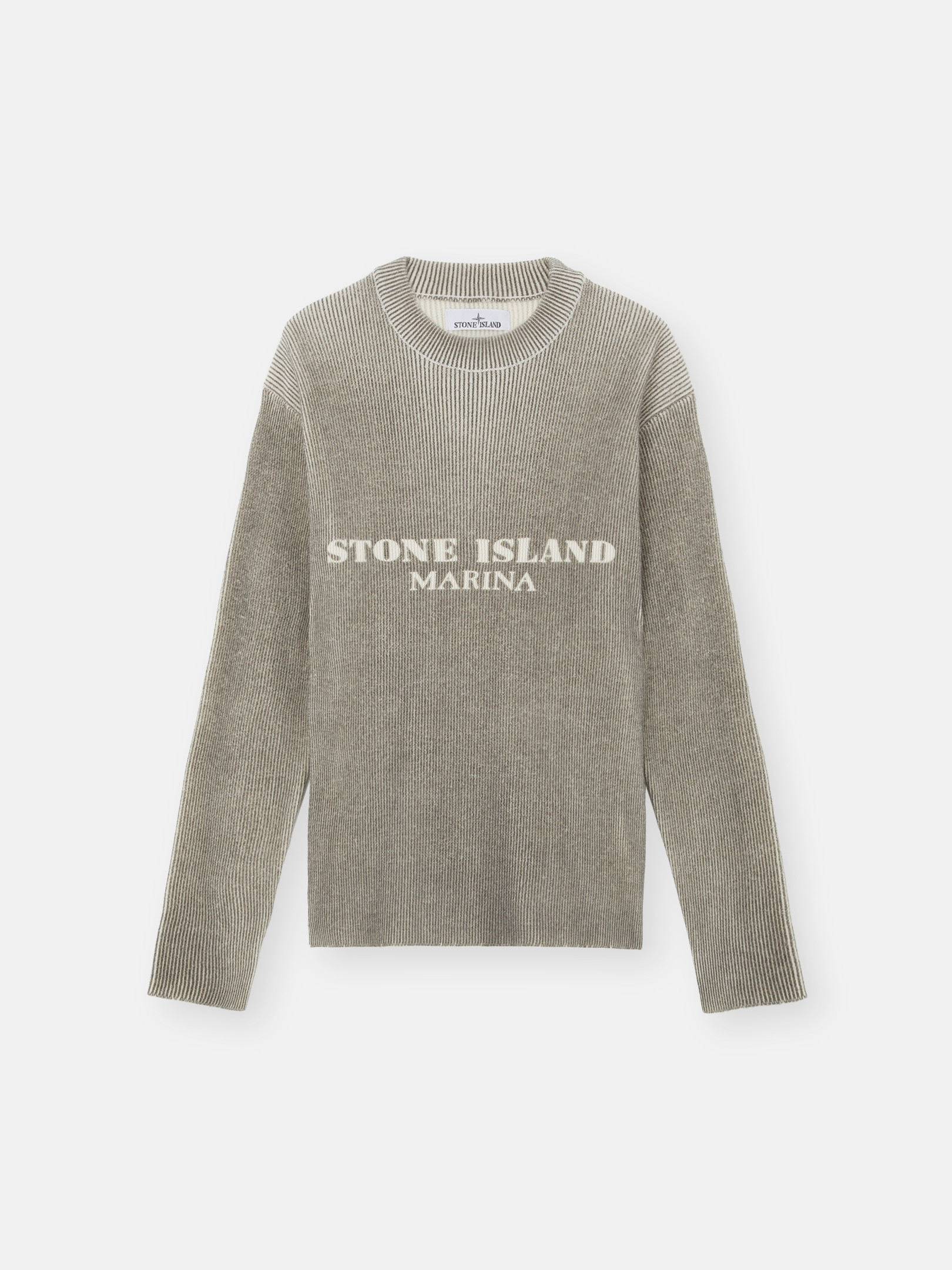 ウォールナットブラウン 542XB PRINTED WOOL BLEND_STONE ISLAND MARINA クルーネックセーター ルーズフィット  | Stone Island JP