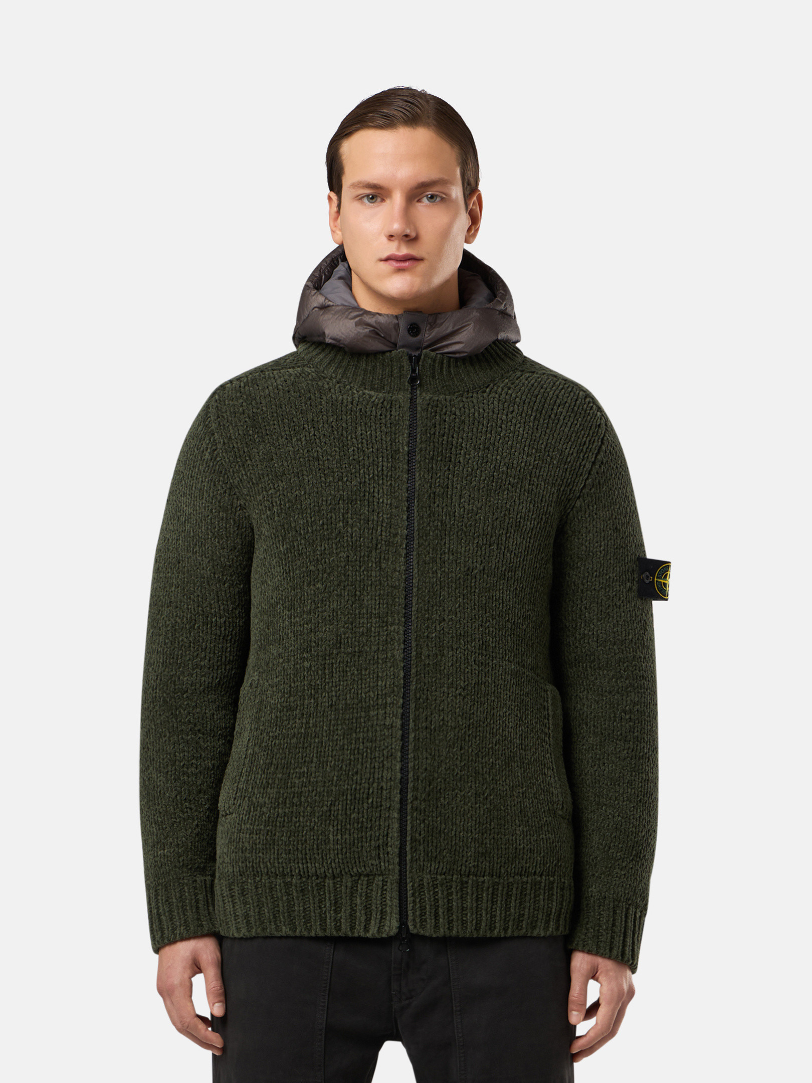 ムスクグリーン 559A9 COTTON CHENILLE プレジデントニット デタッチャブルライナー付き | Stone Island JP