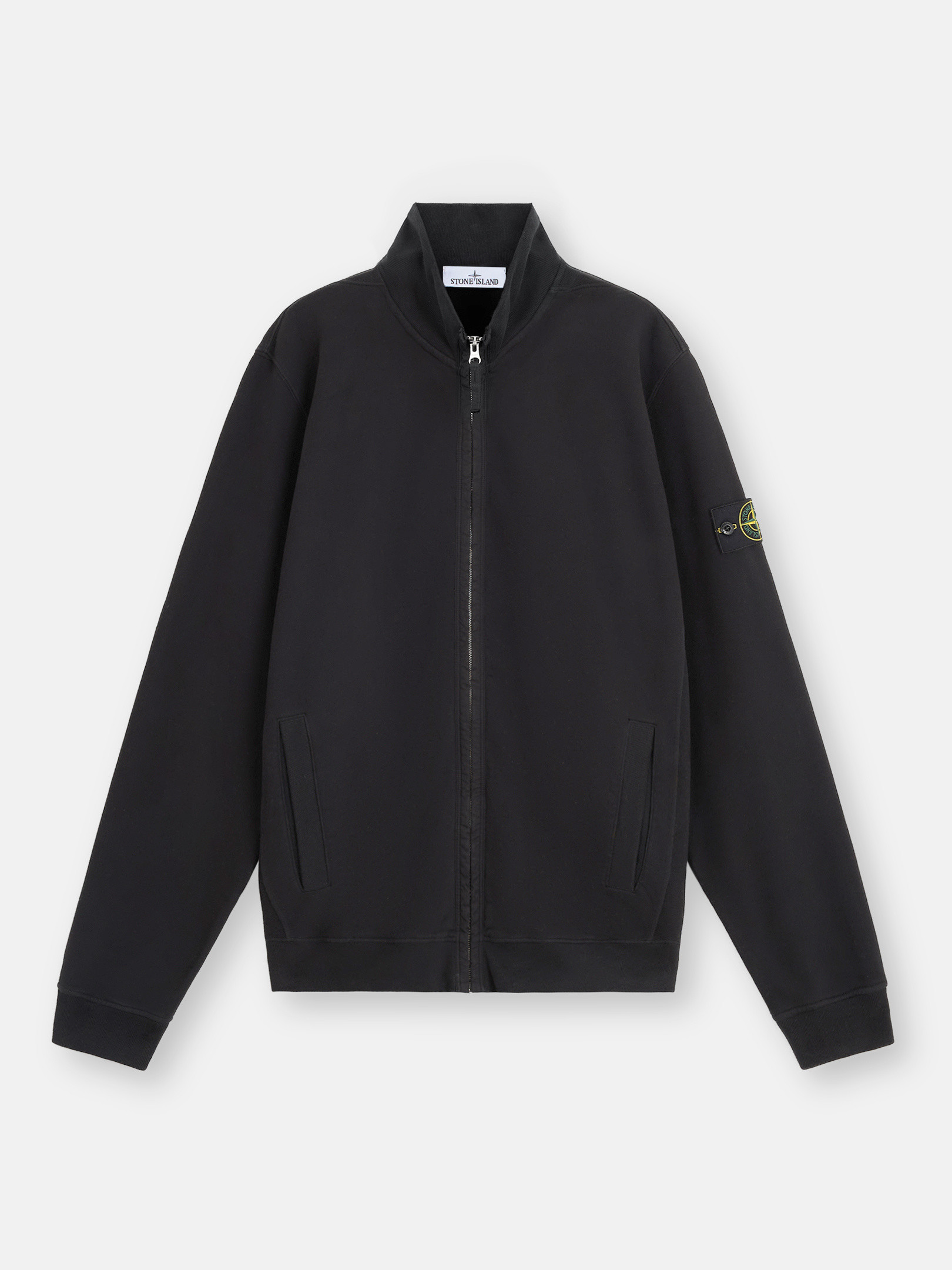 Stone Island 60720 Brushed Organic Cotton Fleece In Noir