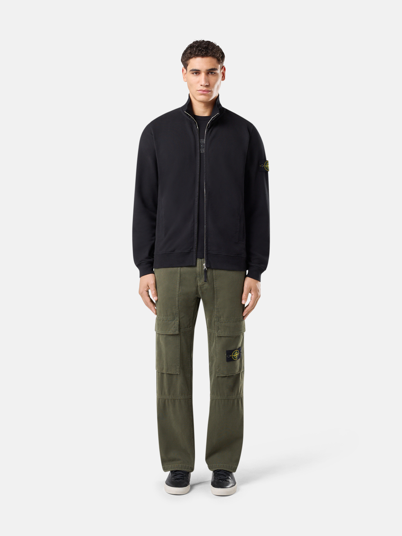 Black 60720 BRUSHED ORGANIC COTTON FLEECE Full Zipper