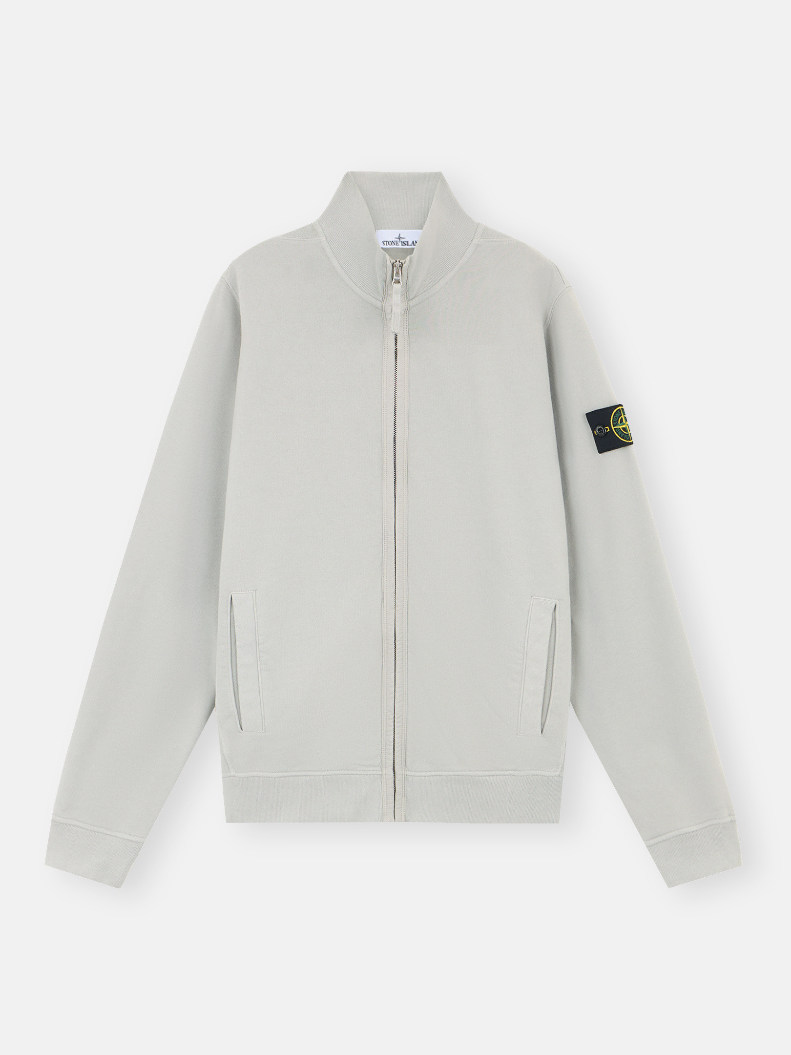 Stone Island 60720 Brushed Organic Cotton Fleece In Gris
