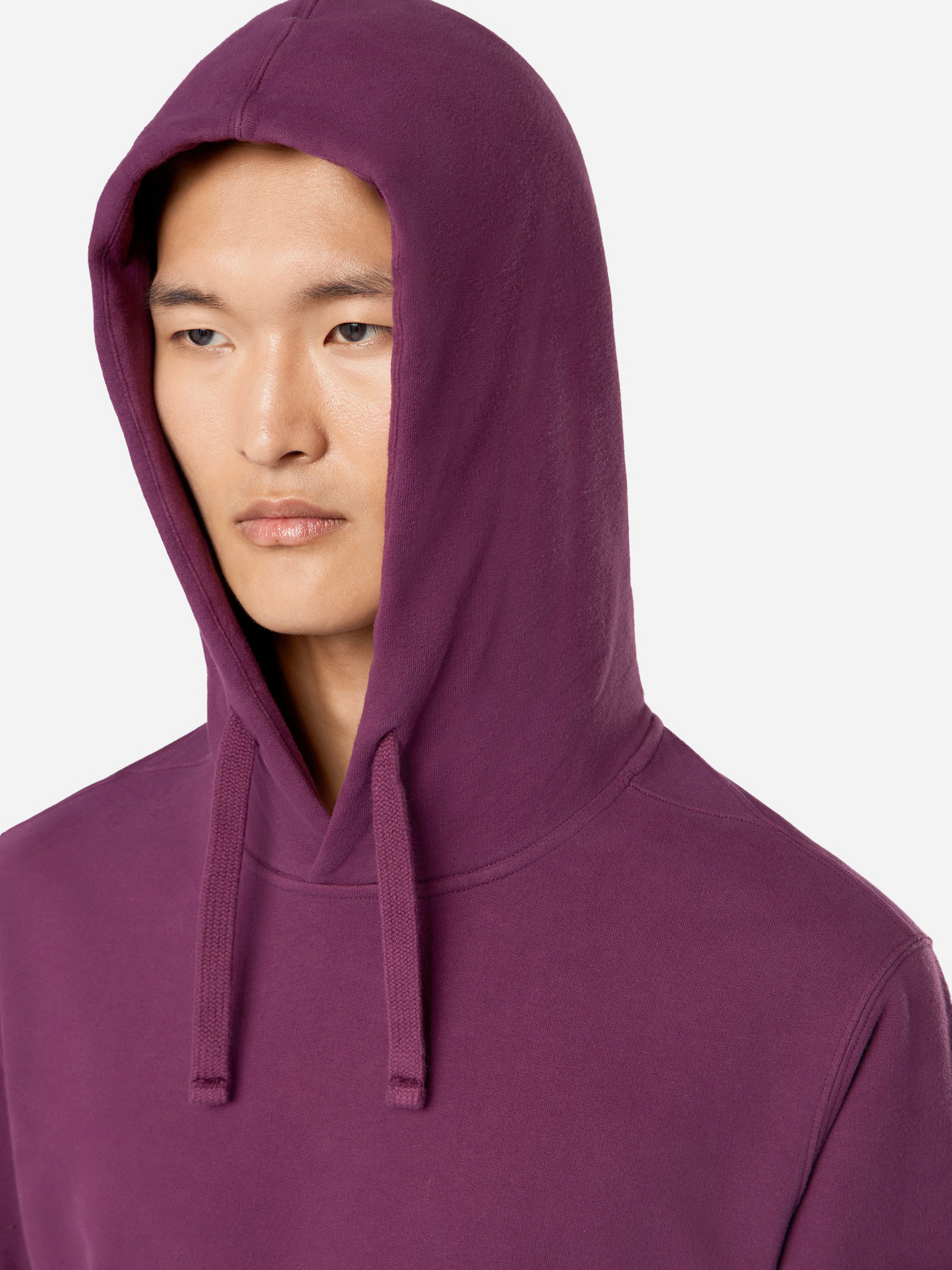 バーガンディー 60820 BRUSHED ORGANIC COTTON FLEECE フーディ 