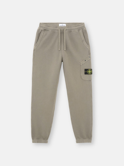 Walnut Brown 61141 ORGANIC COTTON DIAGONAL FLEECE OLD EFFECT Cargo Jogging Pants with Pockets Stone Island GB