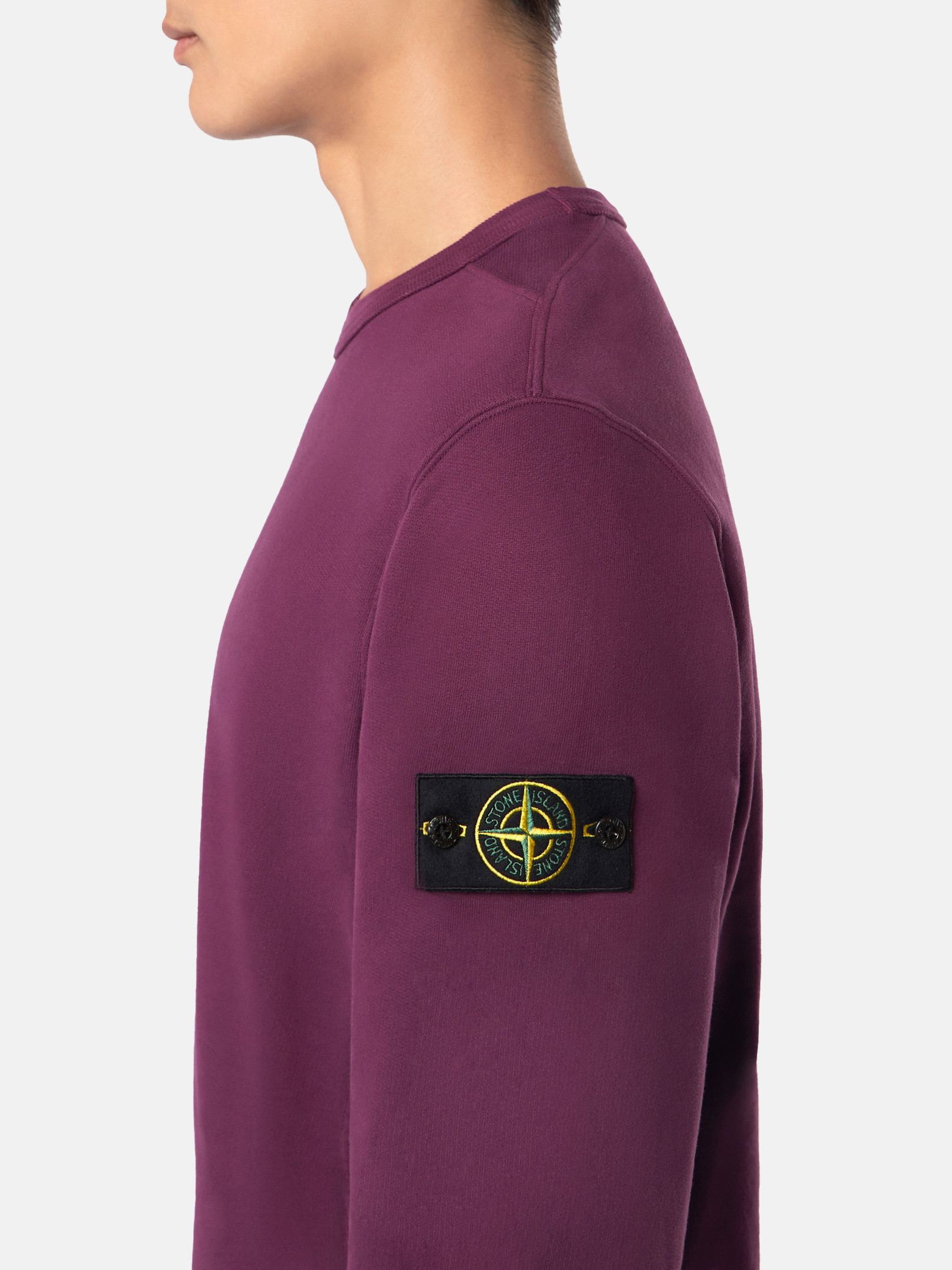 Stone island burgundy sweatshirt on sale