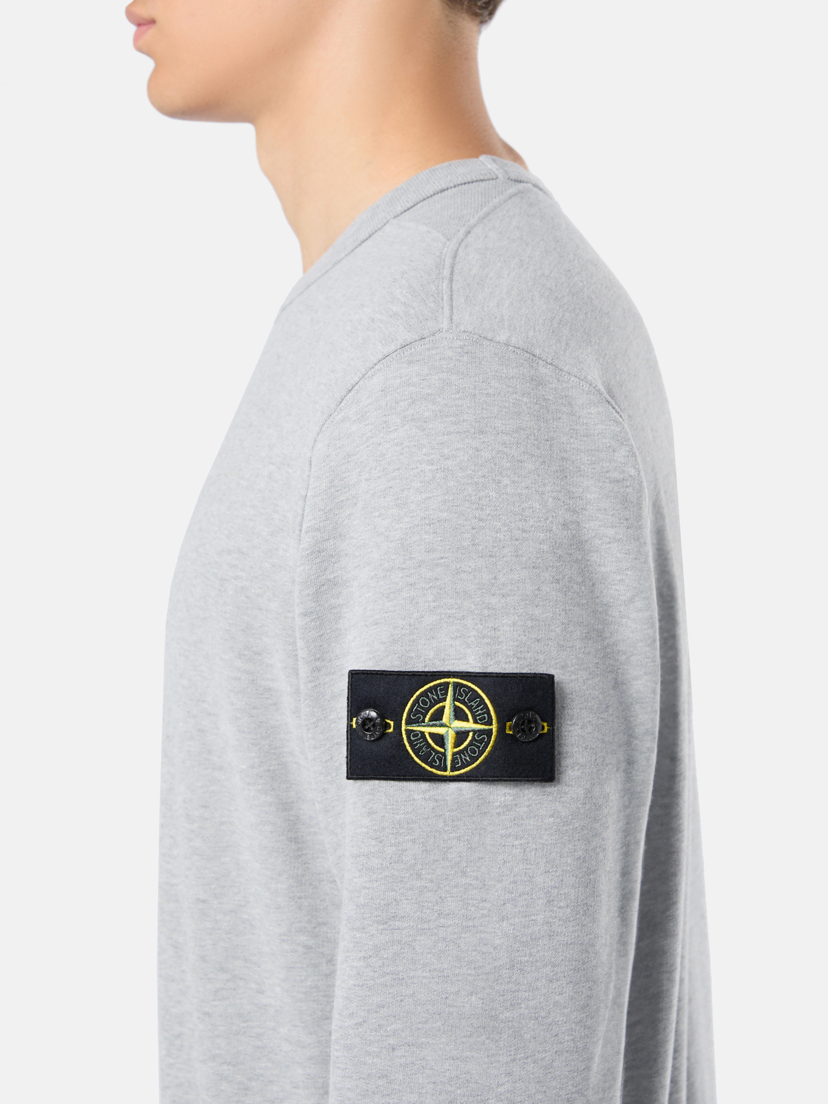 Dust Grey Melange 62420 BRUSHED ORGANIC COTTON FLEECE Crewneck  