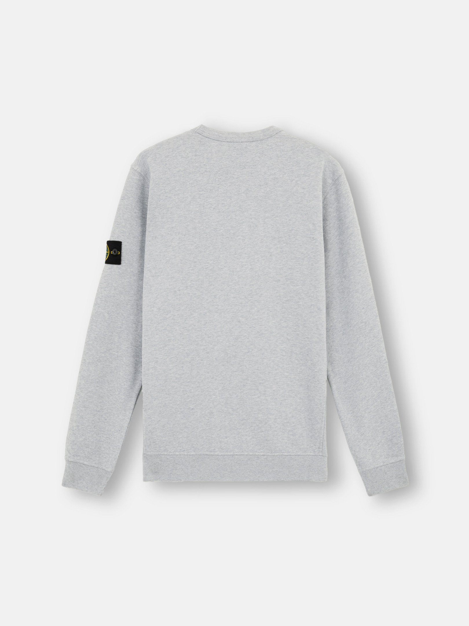 Dust Grey Melange 62420 BRUSHED ORGANIC COTTON FLEECE Crewneck Sweatshirt with Ribbing Stone Island GB