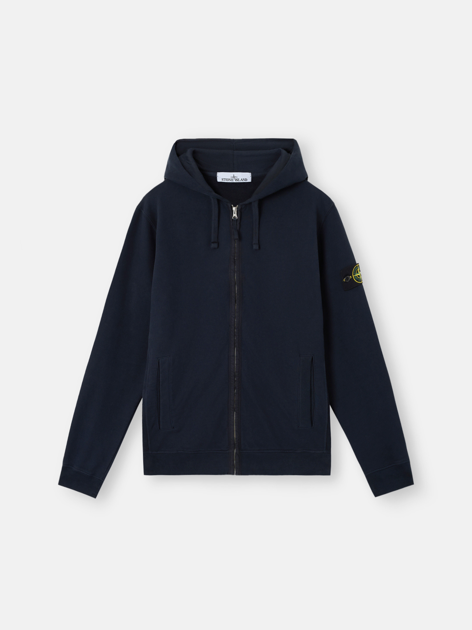 Stone island zip up hoodie blue on sale